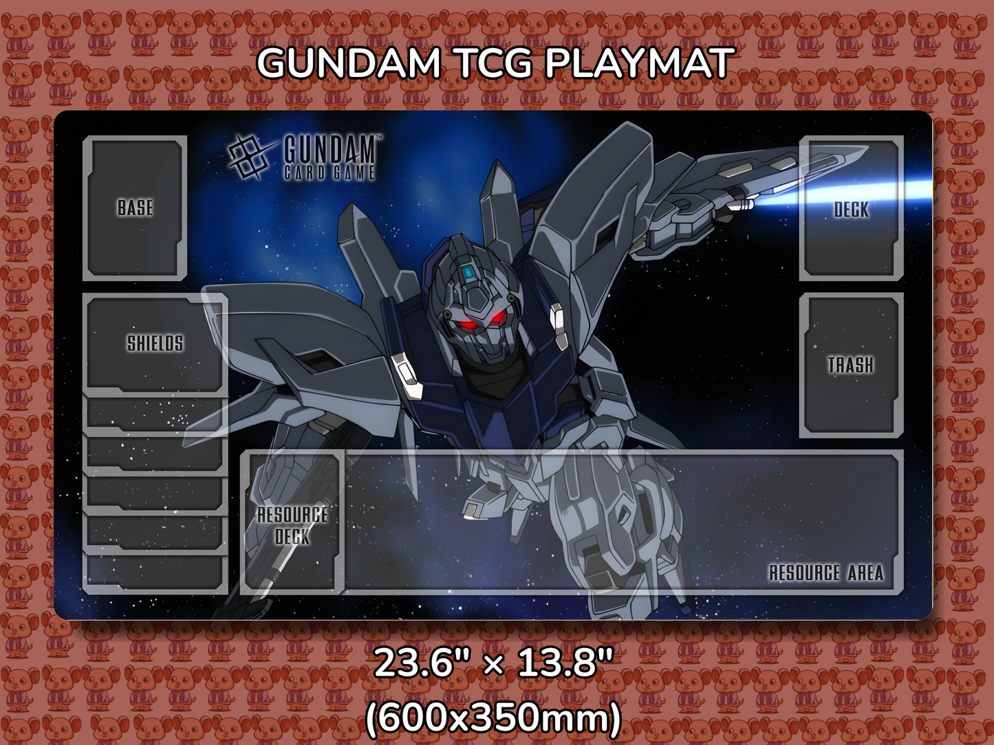 Delta Plus Gundam TCG Playmat Mockup
