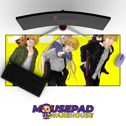 Denji and Friends Chainsaw Man V3 Mousepad Mockup
