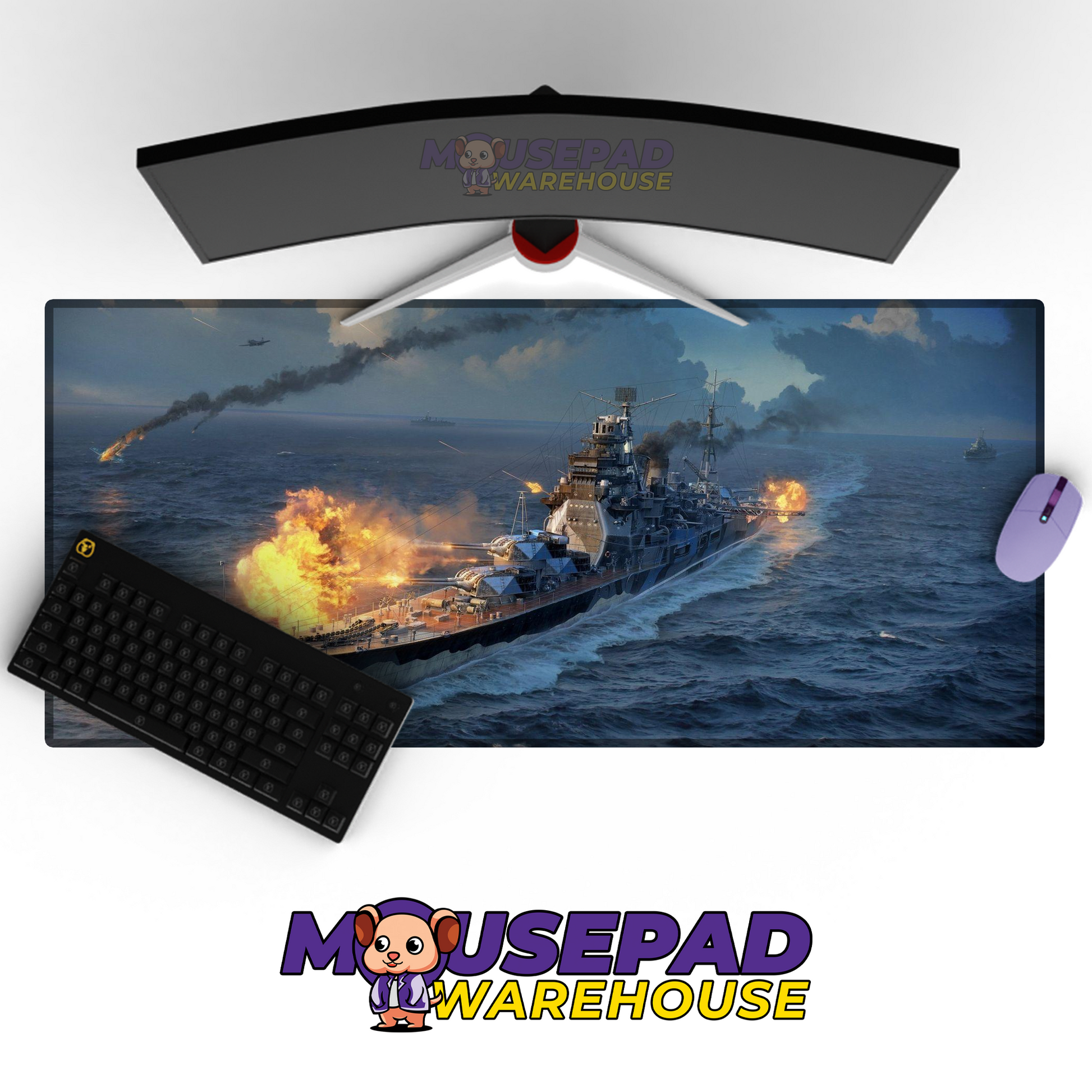 Destroyer Warship V12 Mousepad Deskmat Mockup