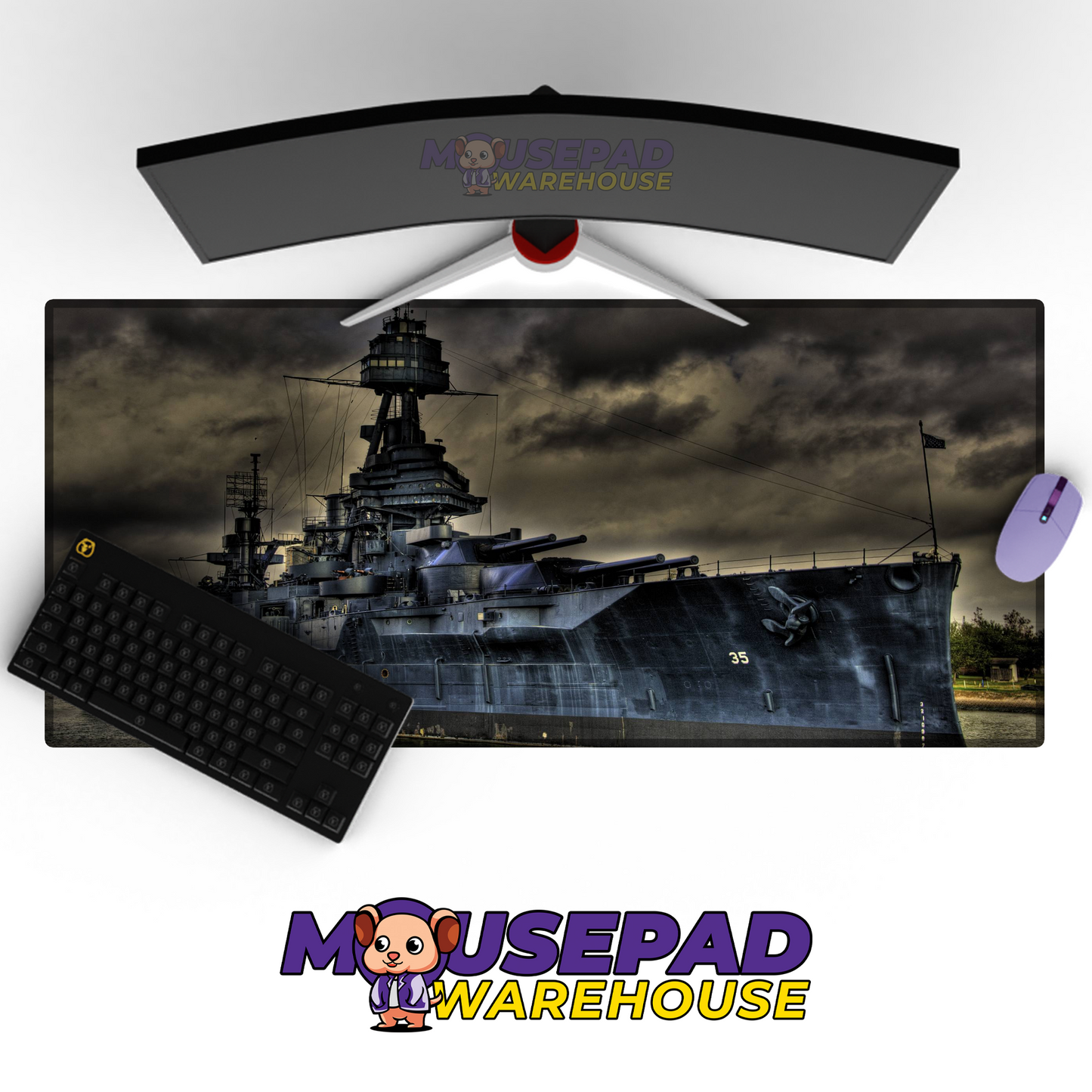 Destroyer Warship V1 Mousepad Deskmat Mockup