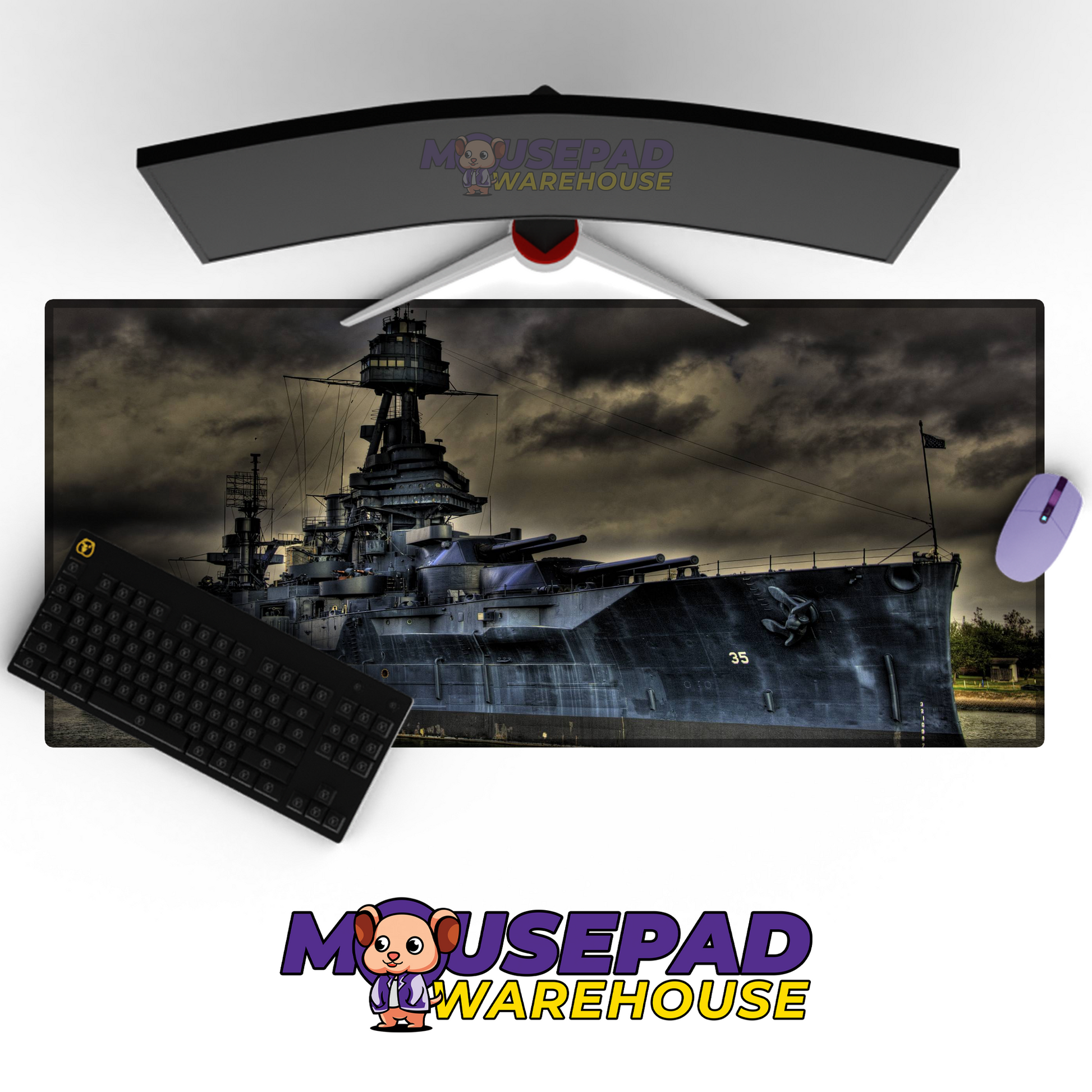 Destroyer Warship V1 Mousepad Deskmat Mockup