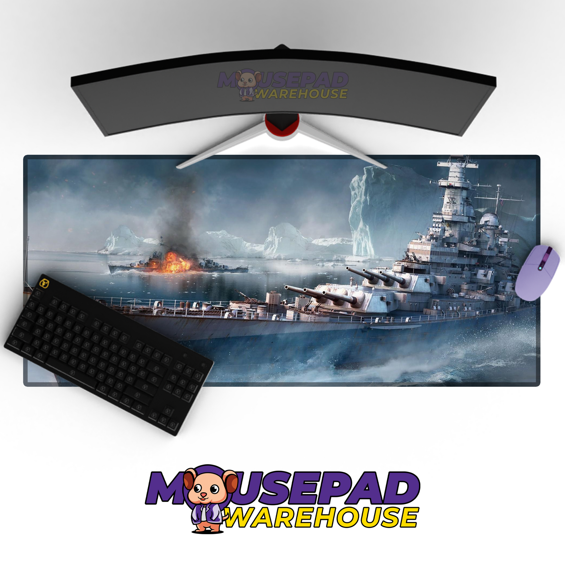 Destroyer Warship V34 Mousepad Deskmat Mockup