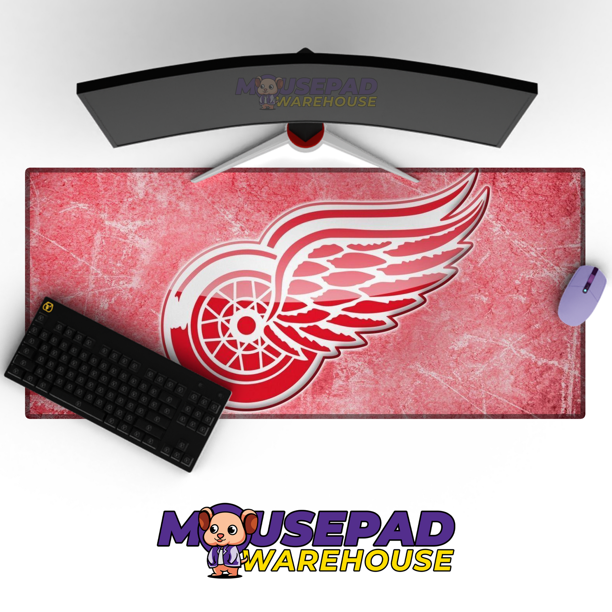 Detroit Red Wings V2 Mousepad Deskmat Mockup