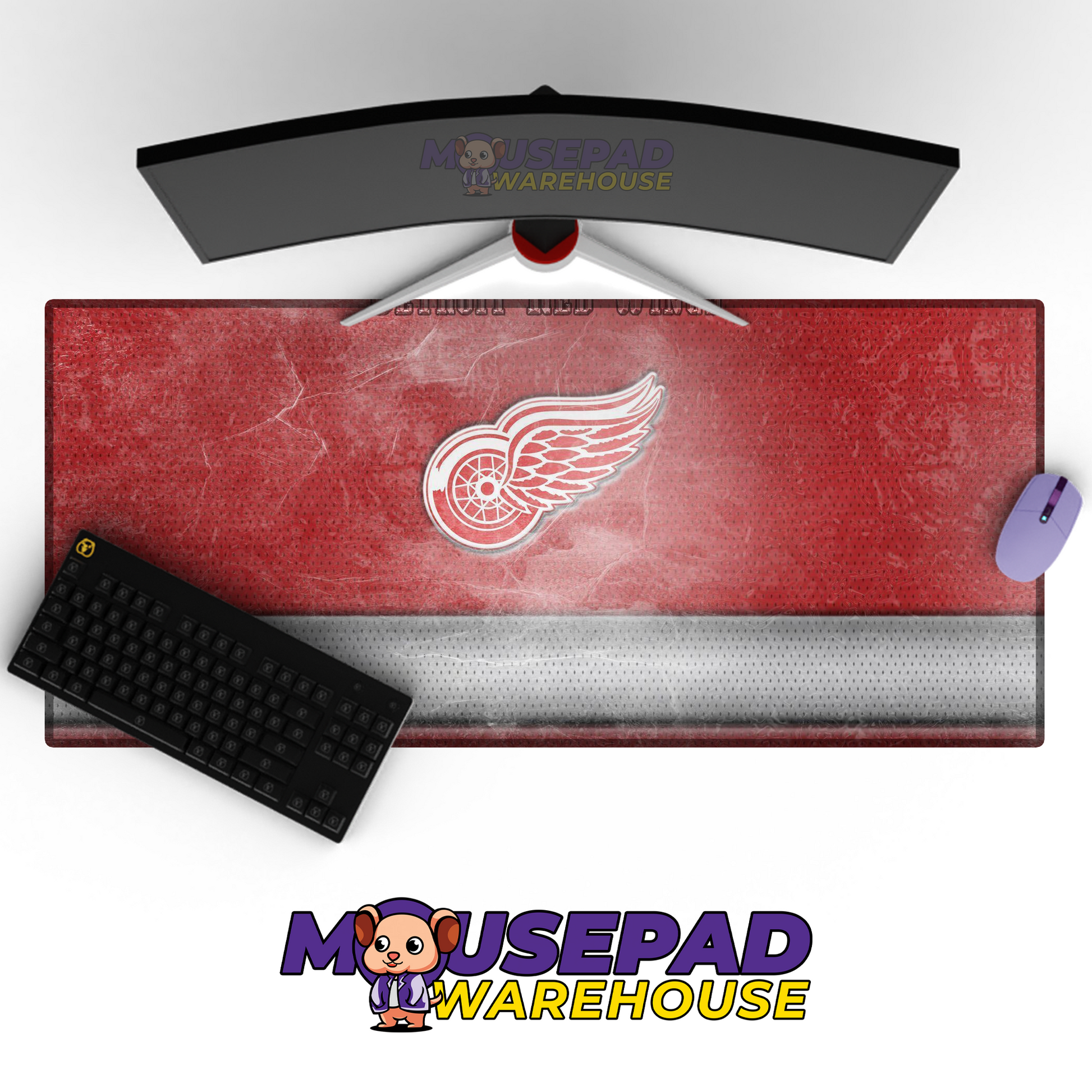 Detroit Red Wings V3 Mousepad Deskmat Mockup