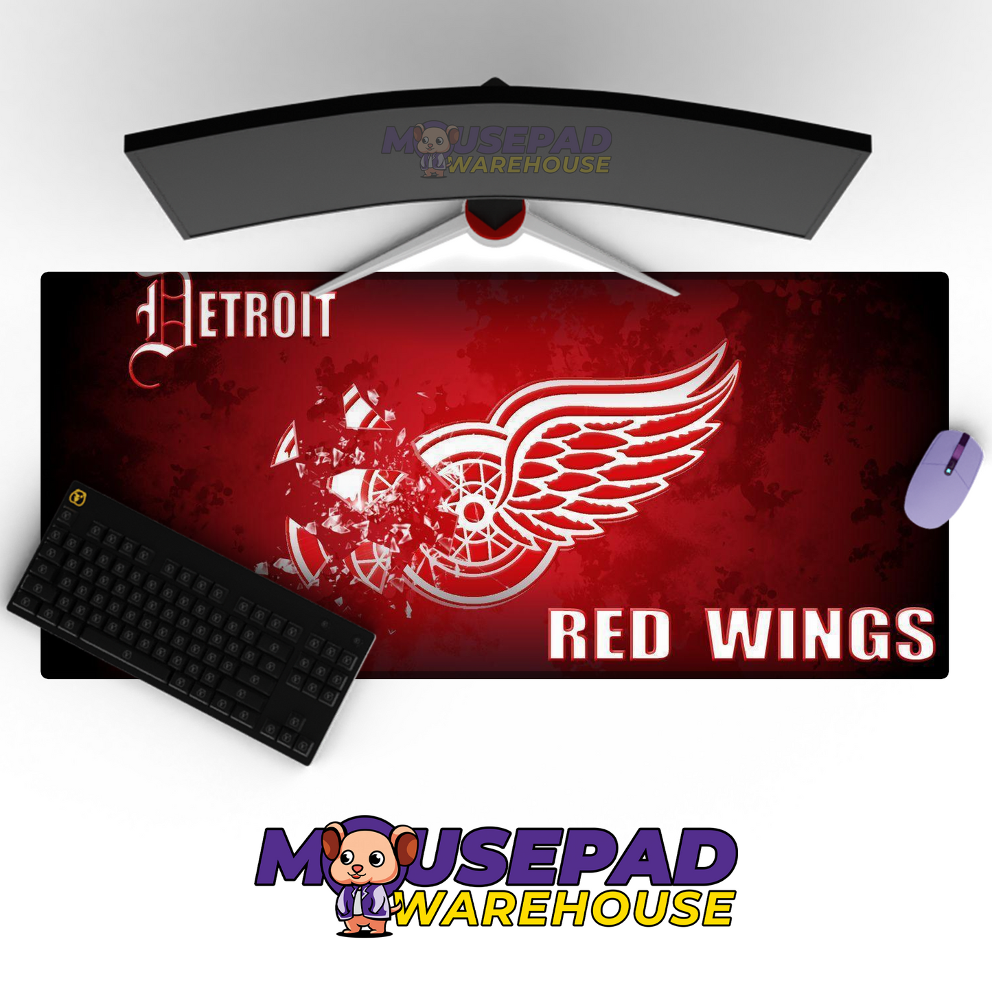 Detroit Red Wings V7 Mousepad Deskmat Mockup
