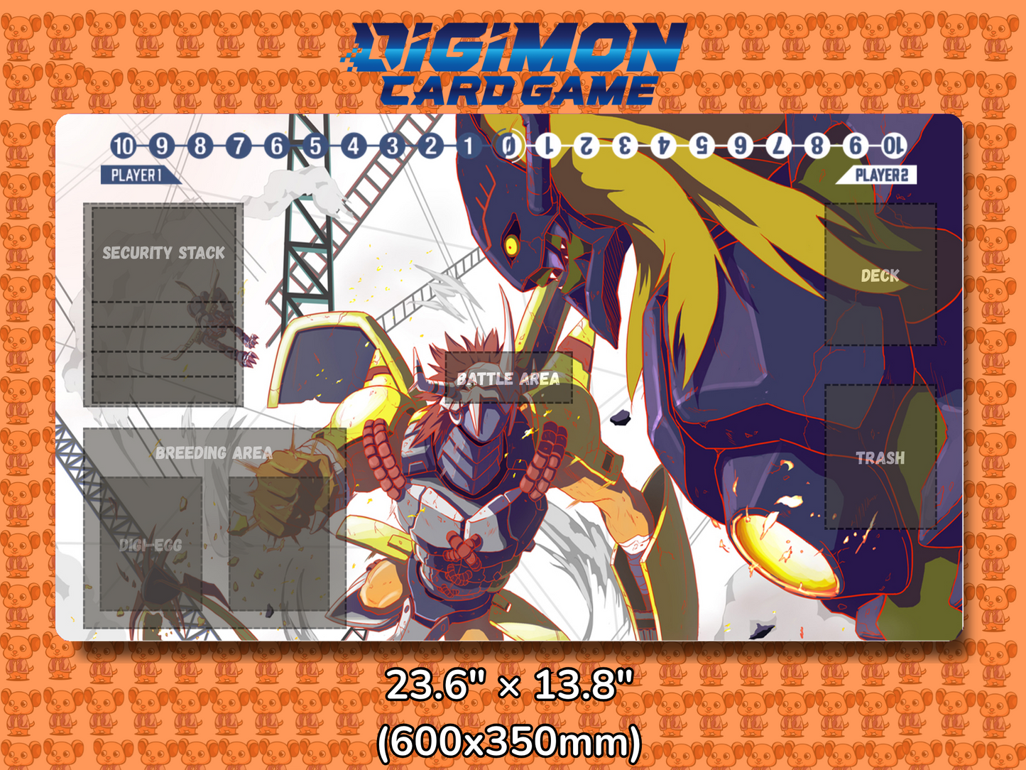 Digimon the Movie Waregreymon Diaboromon Digimon Card Game Playmat Mockup