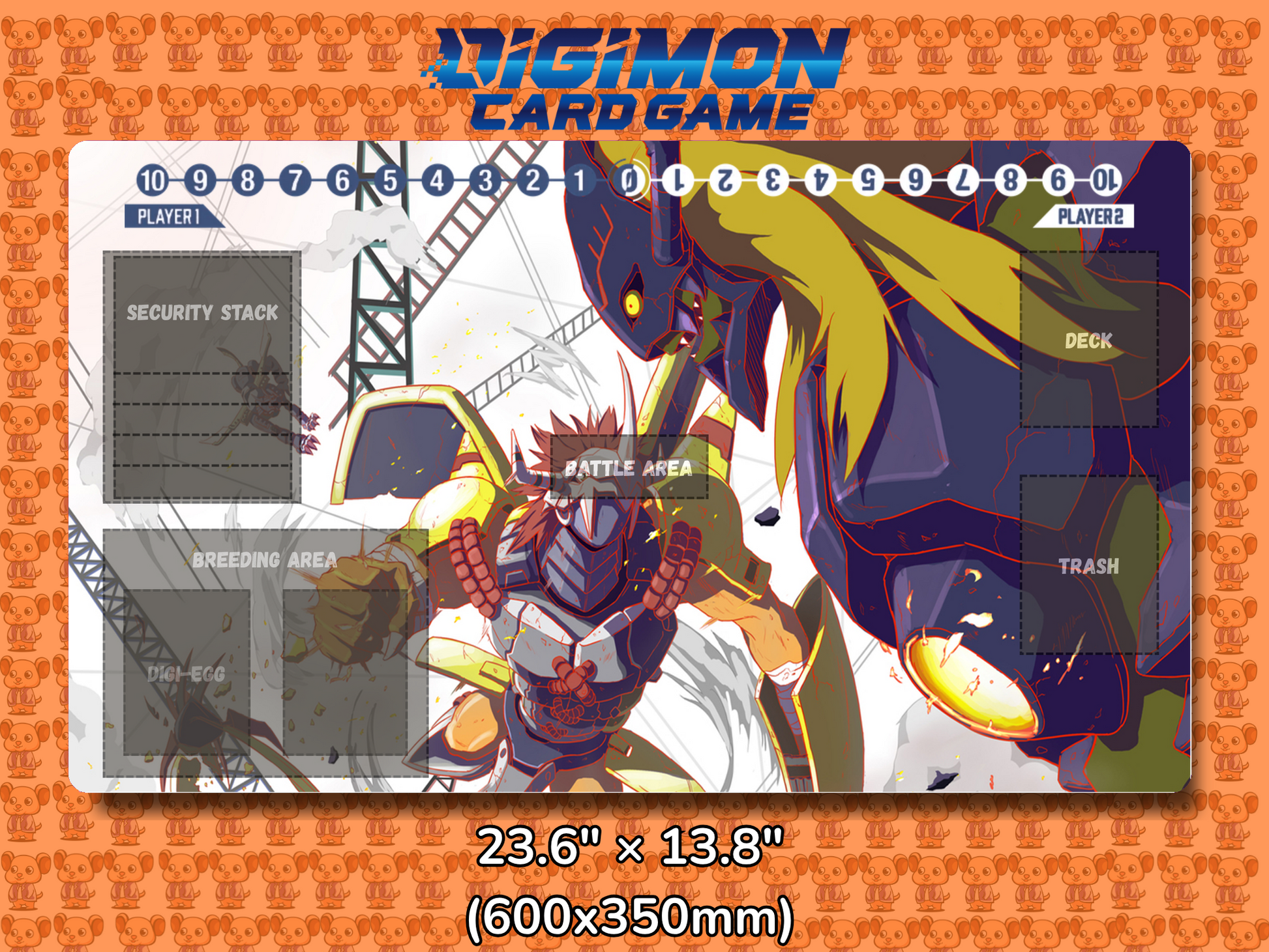 Digimon the Movie Waregreymon Diaboromon Digimon Card Game Playmat Mockup