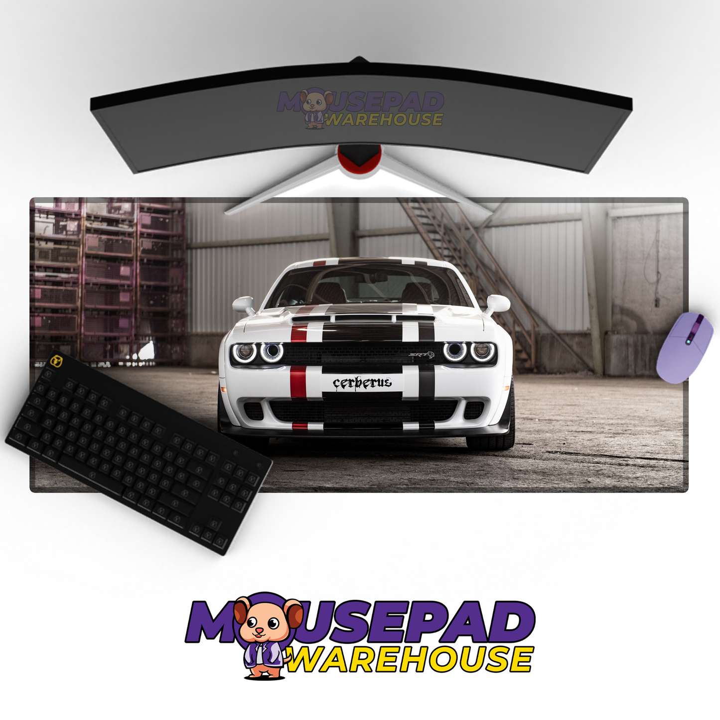 Dodge Challenger V8 Mousepad Mockup