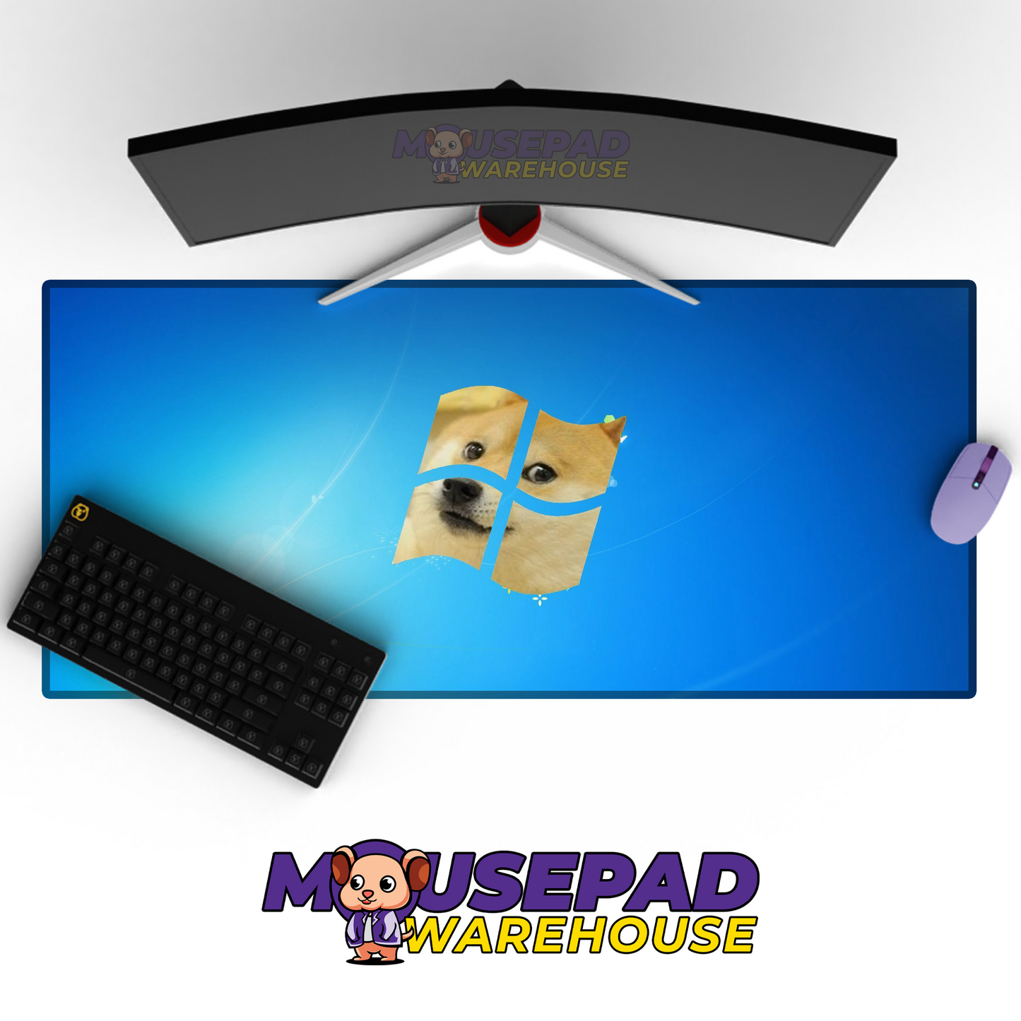 Doge Windows Meme Mousepad Desk mat Mockup