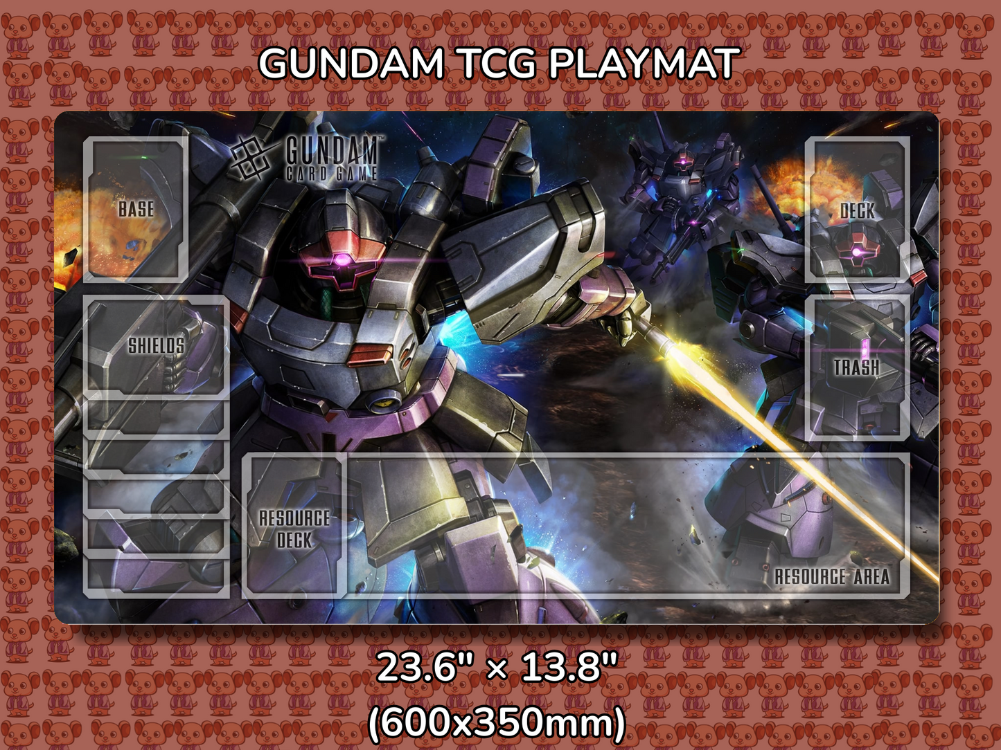 Dom Squad Gundam TCG Playmat Mockup