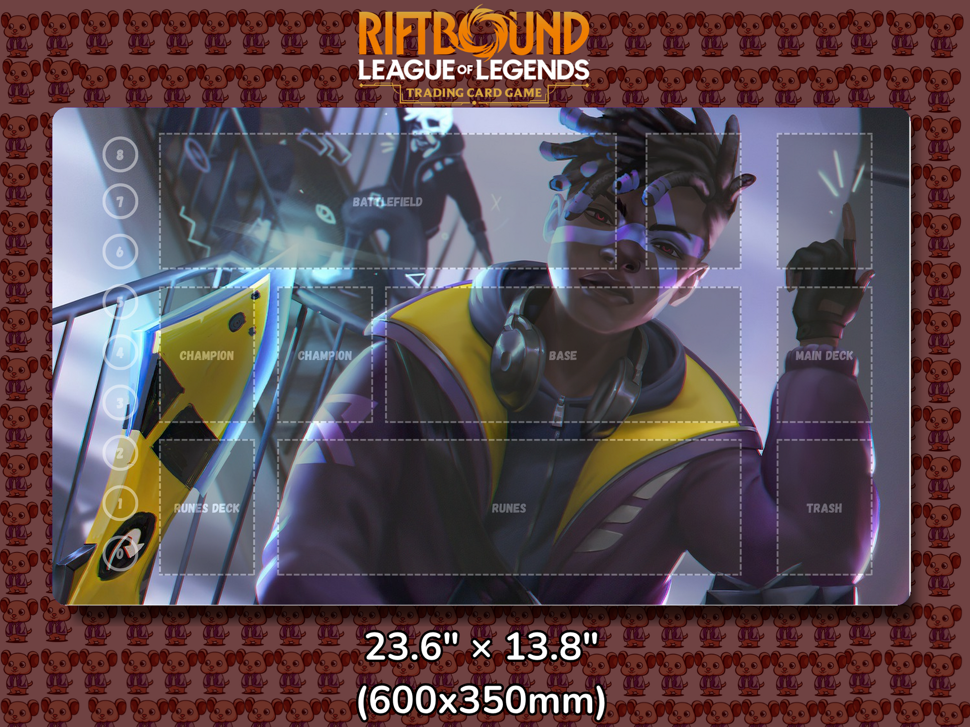 Ekko V10 - RiftBound Trading Card Game Playmat Mockup