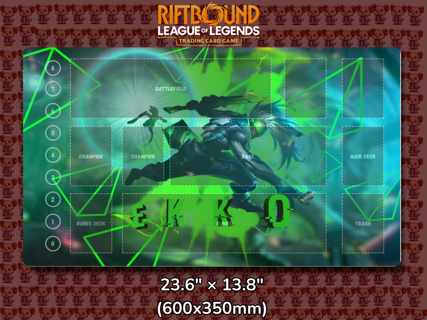 Ekko V11 - RiftBound Trading Card Game Playmat Mockup