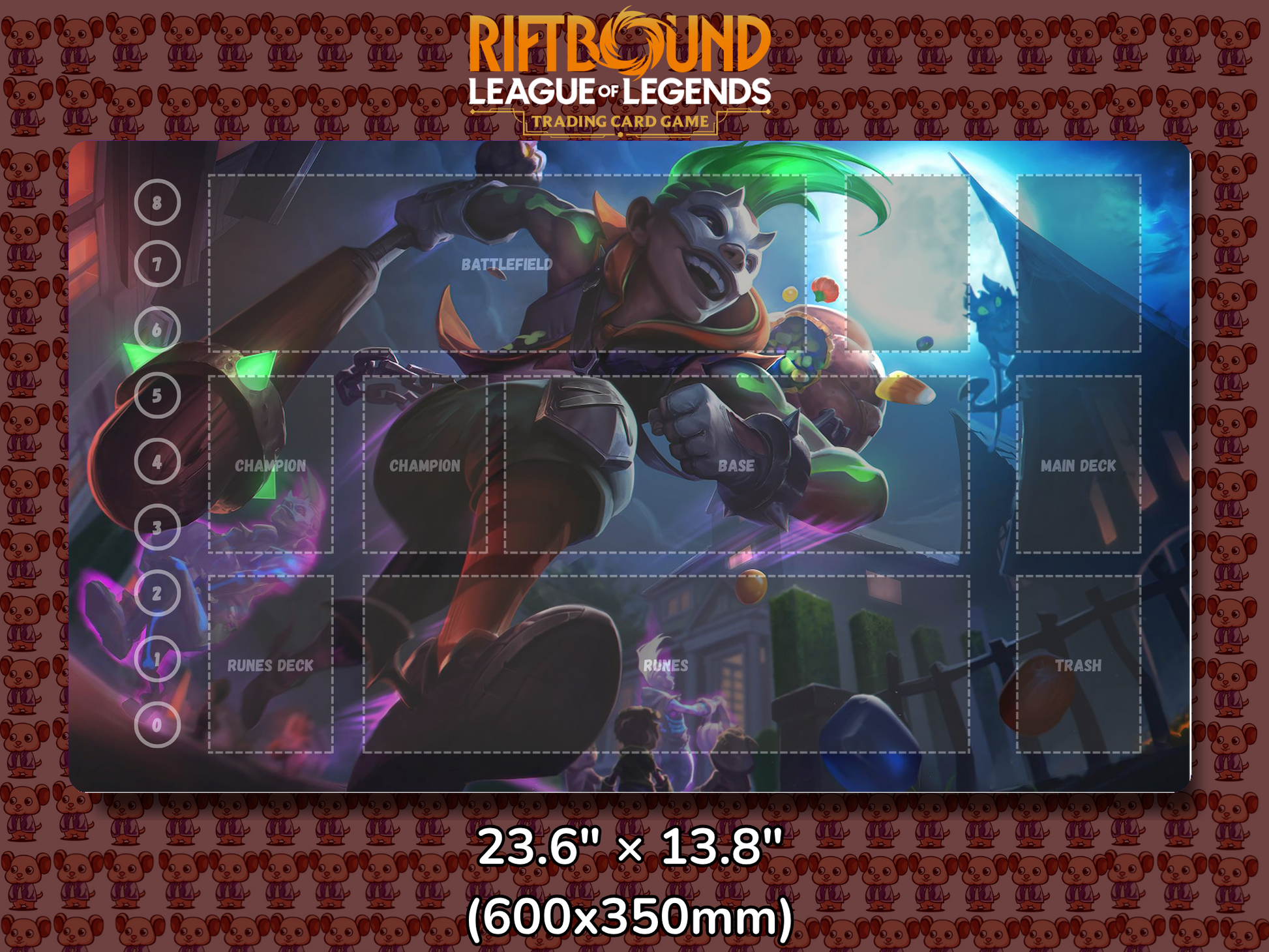 Ekko V5 - RiftBound Trading Card Game Playmat Mockup