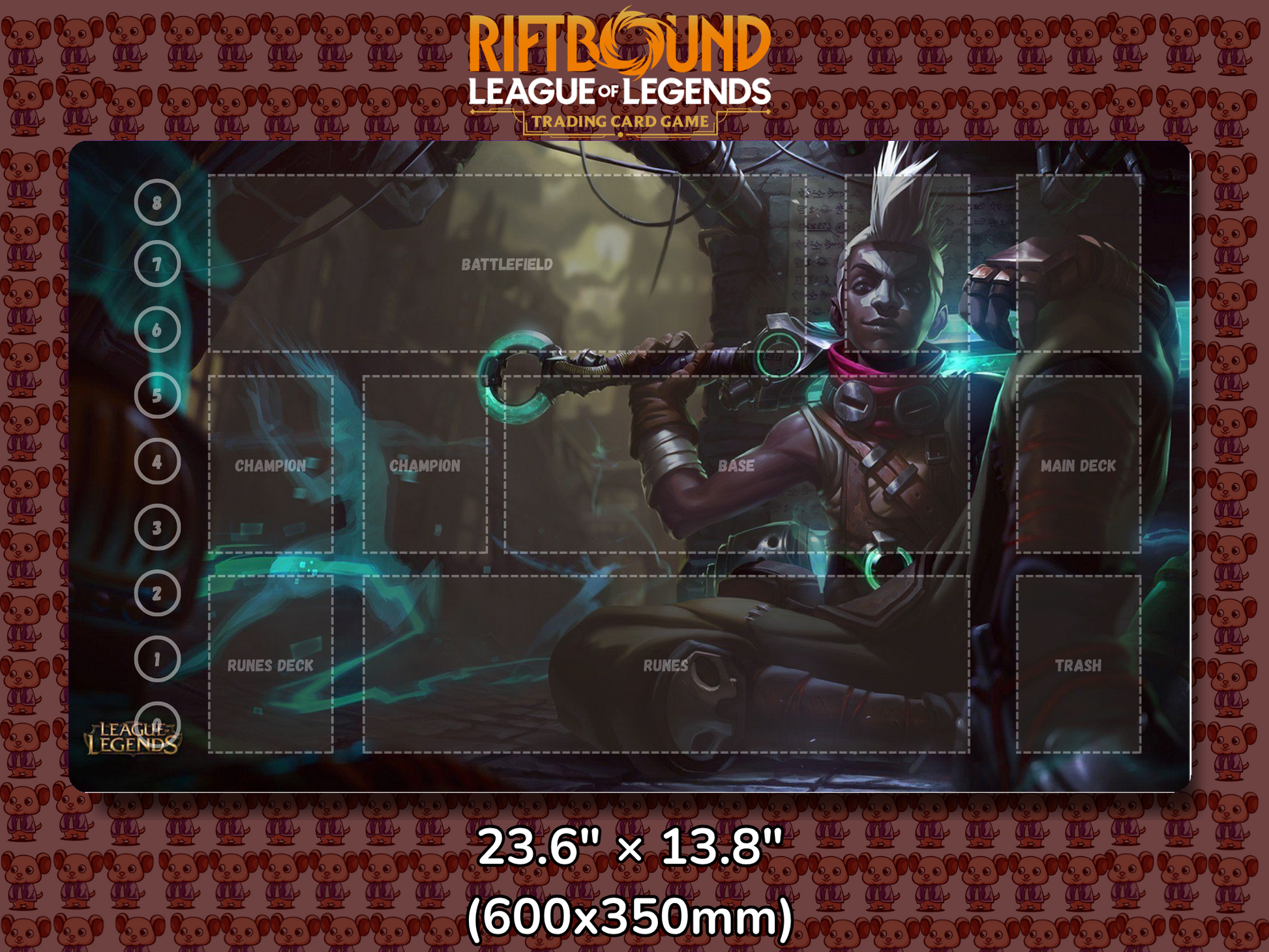 Ekko V6 - RiftBound Trading Card Game Playmat Mockup
