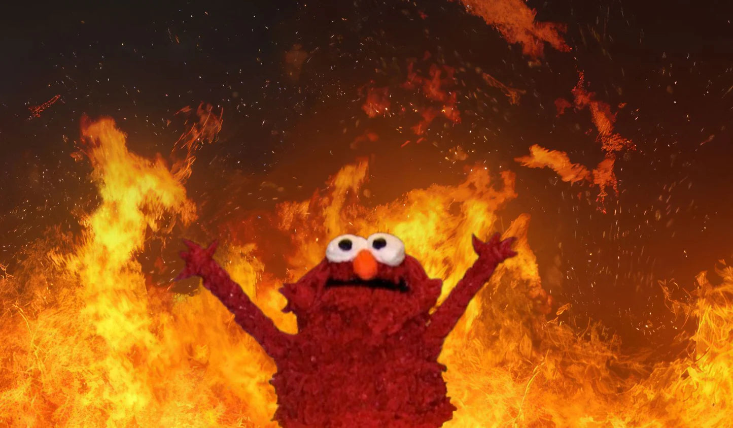 Elmo on Fire Meme Mousepad Desk mat