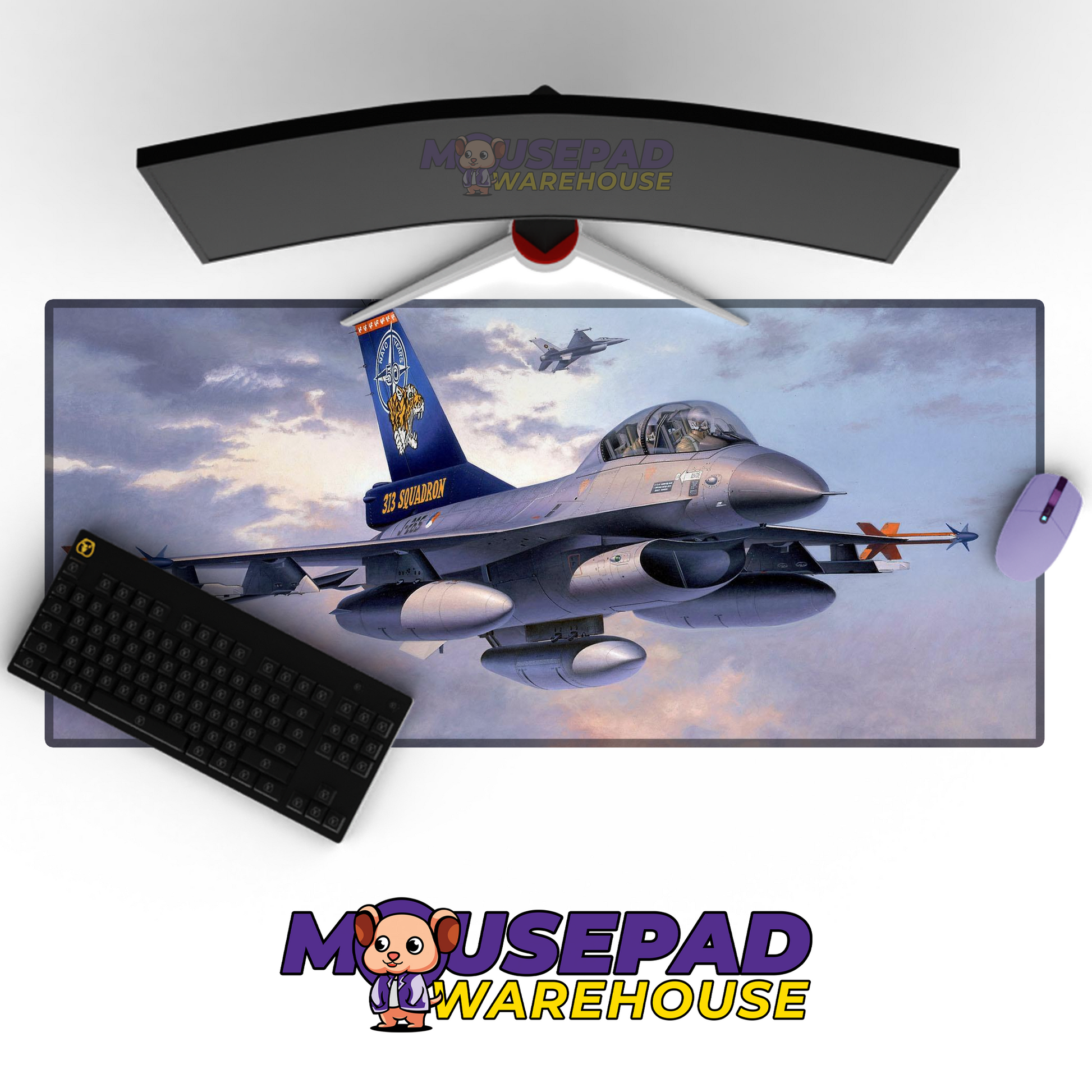 F-16 Fighting Falcon V12 Mousepad Deskmat Mockup