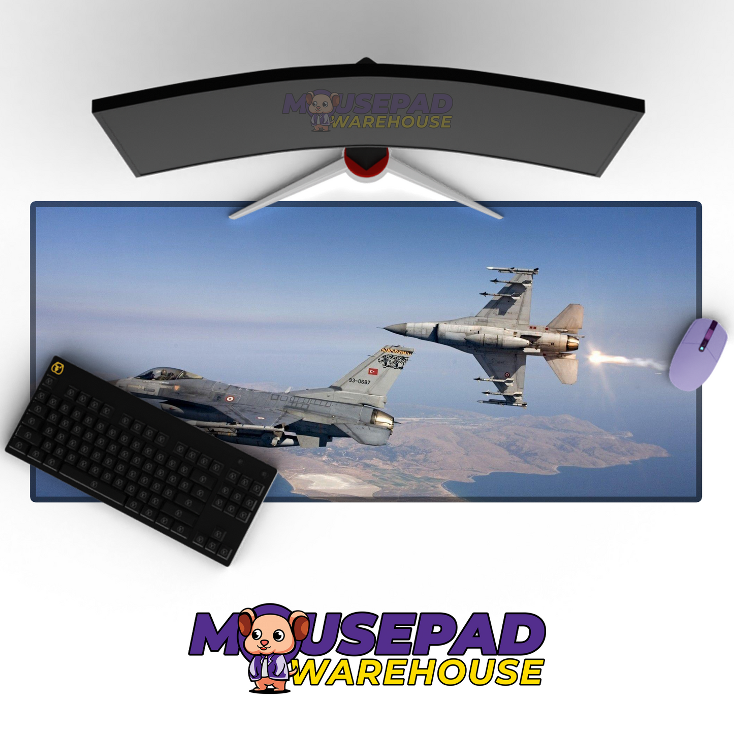 F-16 Fighting Falcon V1 Mousepad Deskmat Mockup