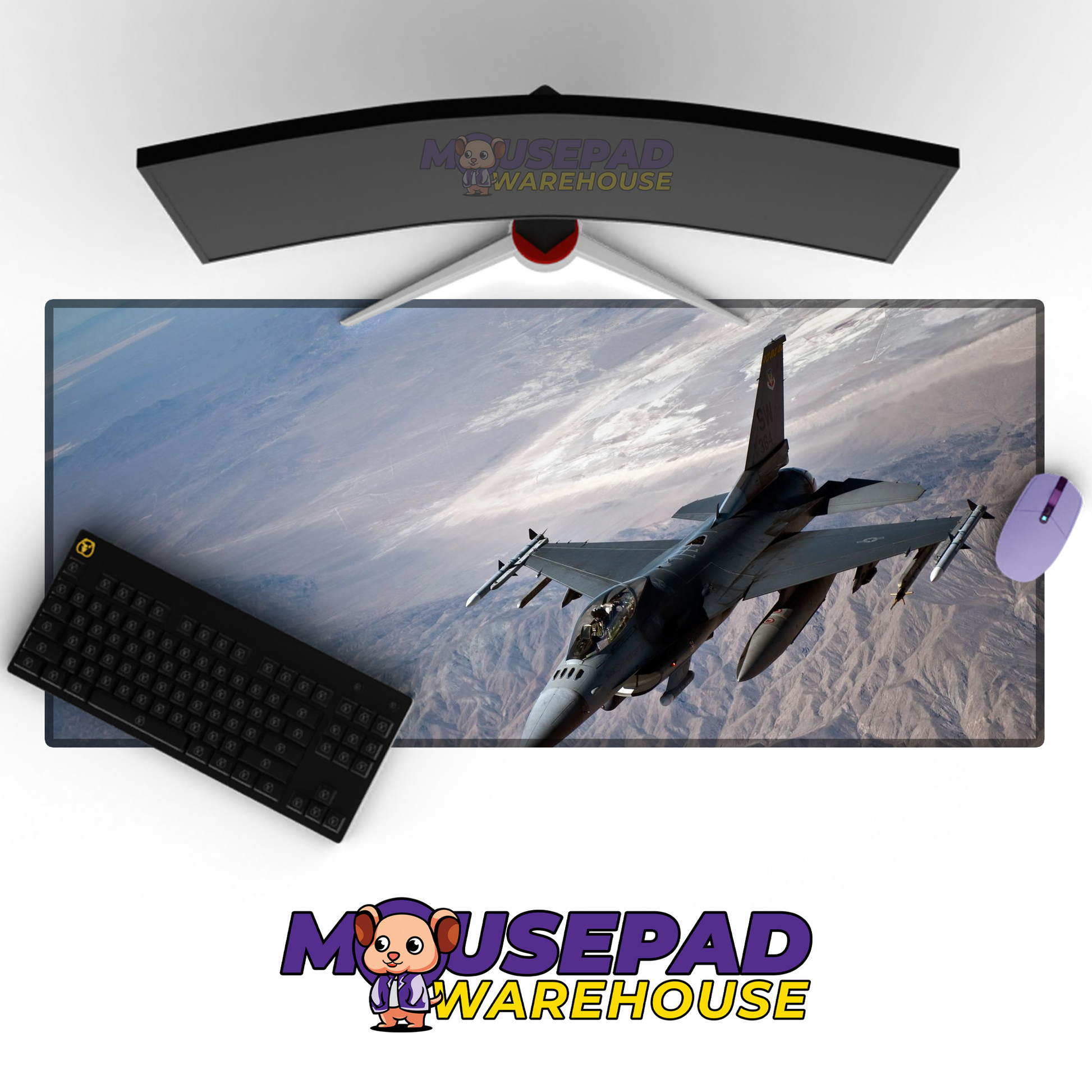 F-16 Fighting Falcon V25 Mousepad Deskmat Mockup