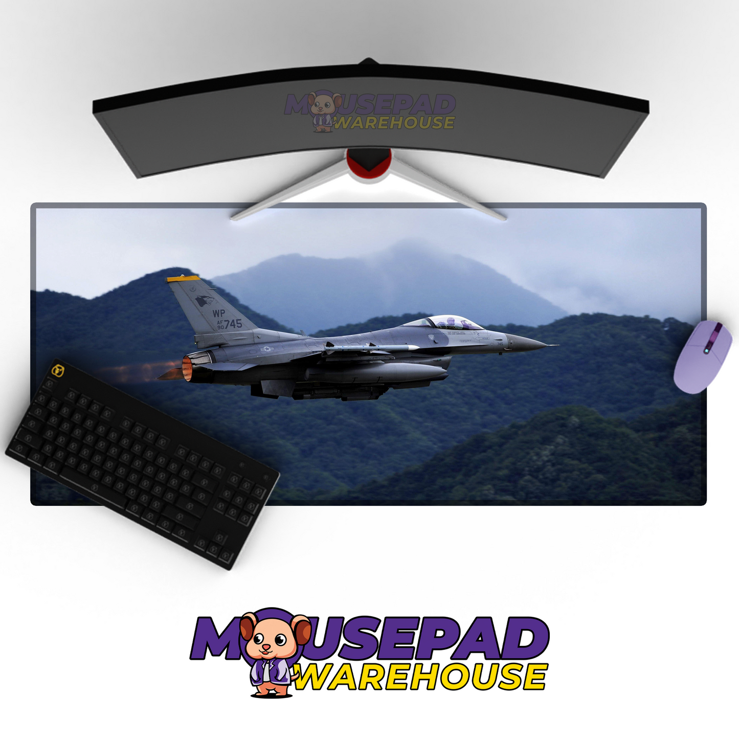 F-16 Fighting Falcon V2 Mousepad Deskmat Mockup