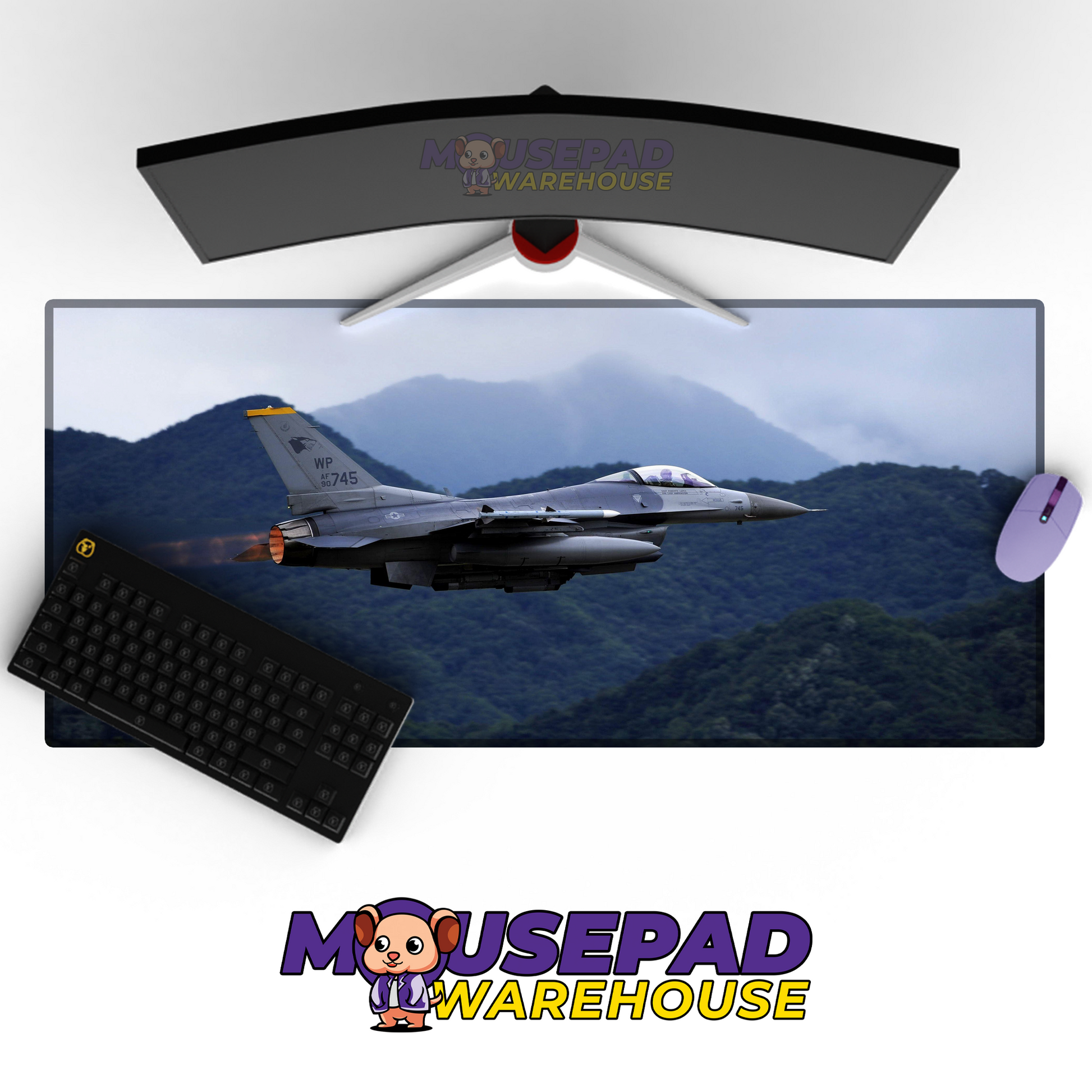 F-16 Fighting Falcon V2 Mousepad Deskmat Mockup