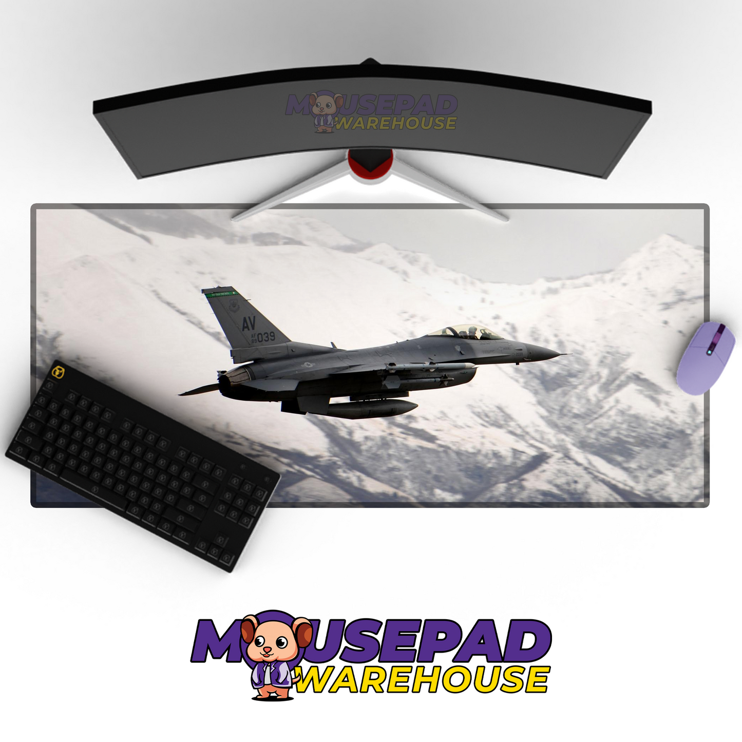 F-16 Fighting Falcon V6 Mousepad Deskmat Mockup