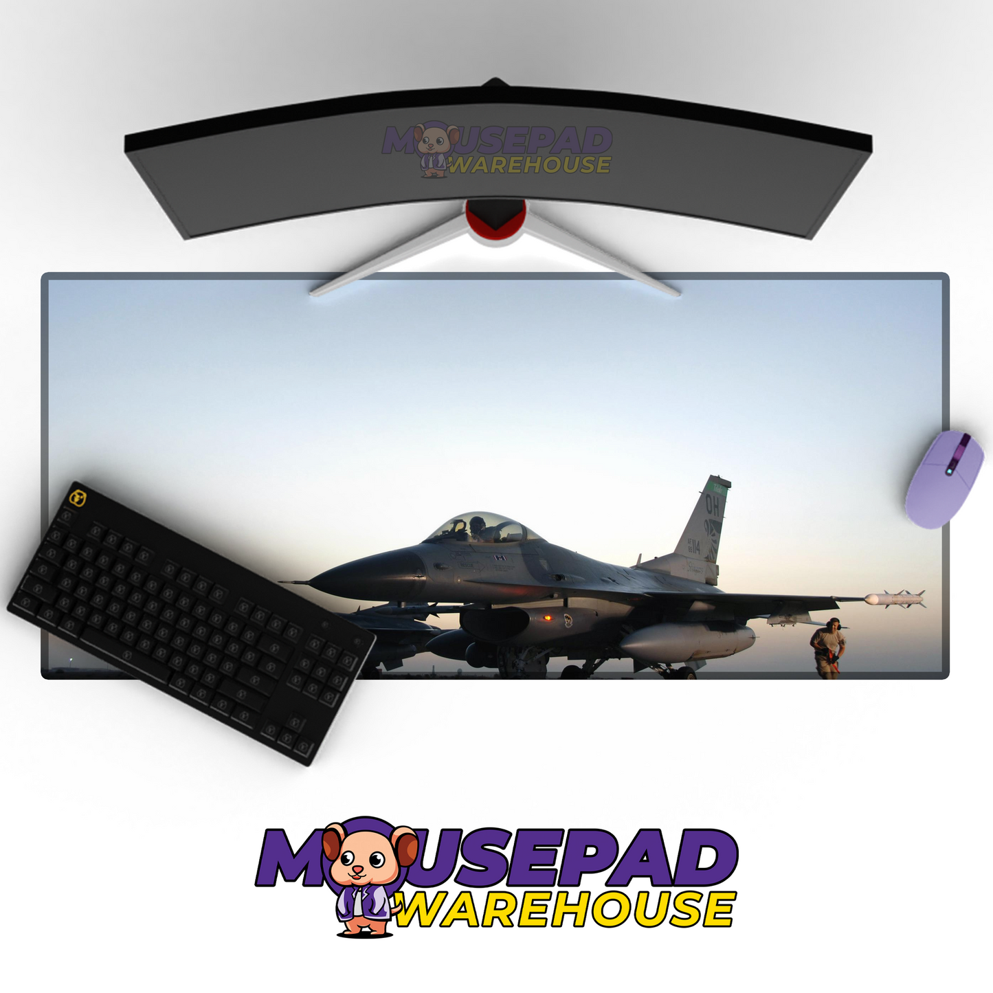 F-16 Fighting Falcon V8 Mousepad Deskmat Mockup