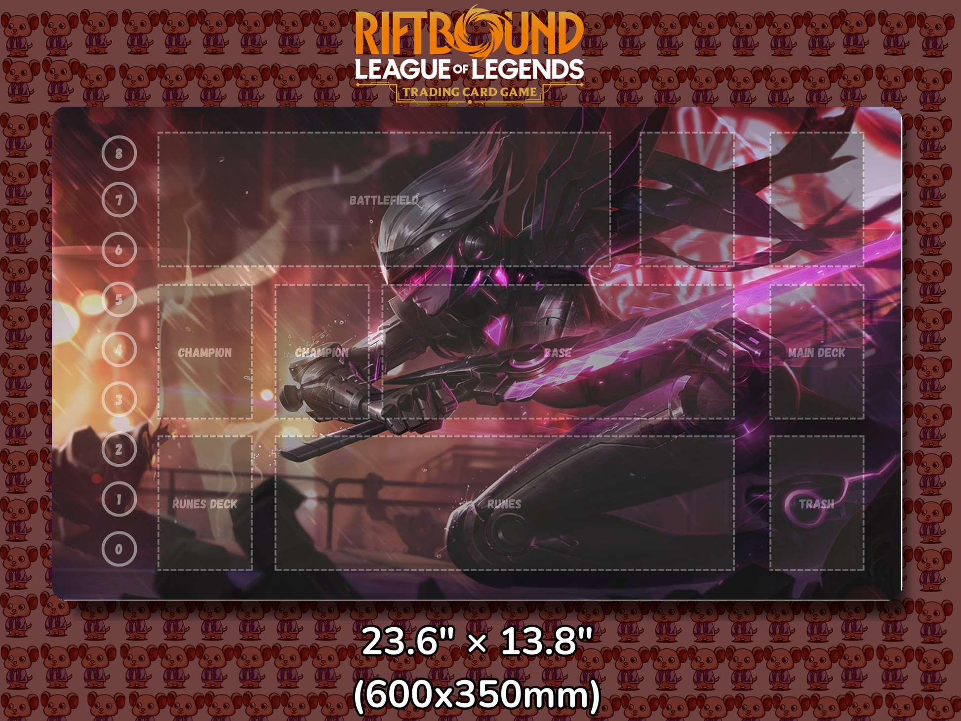 Fiora V18 - RiftBound Trading Card Game Playmat Mockup