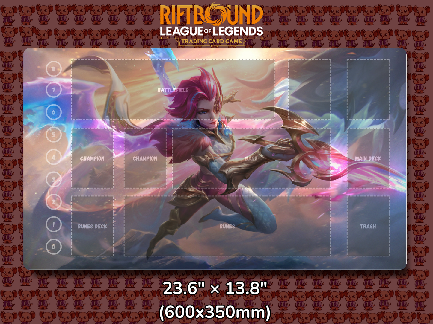Fiora V19 - RiftBound Trading Card Game Playmat Mockup