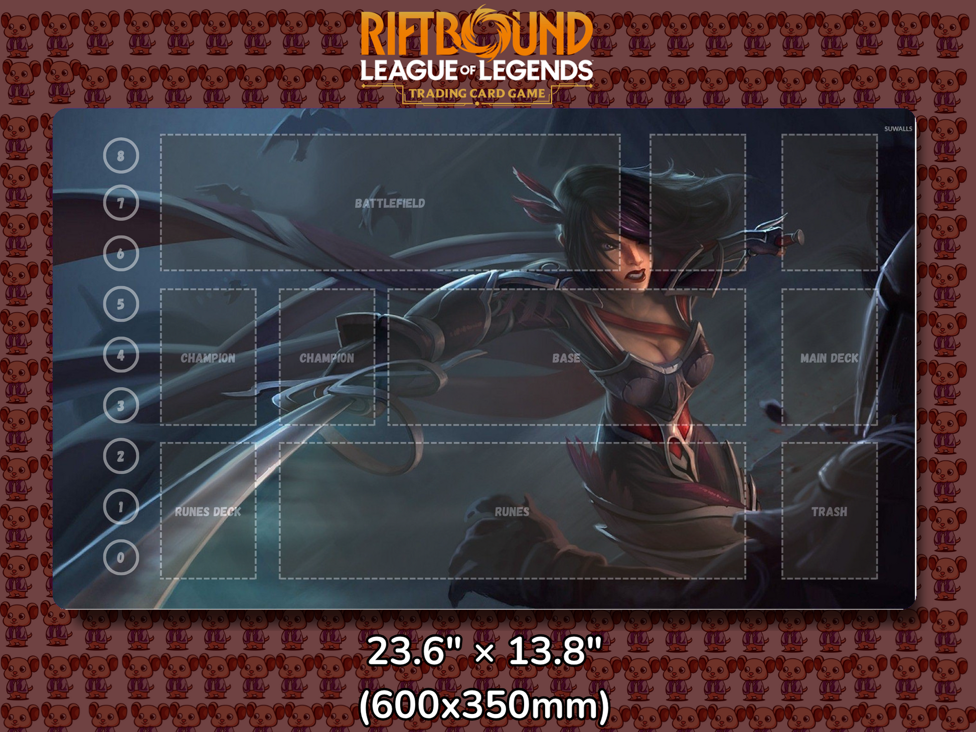 Fiora V21 - RiftBound Trading Card Game Playmat Mockup