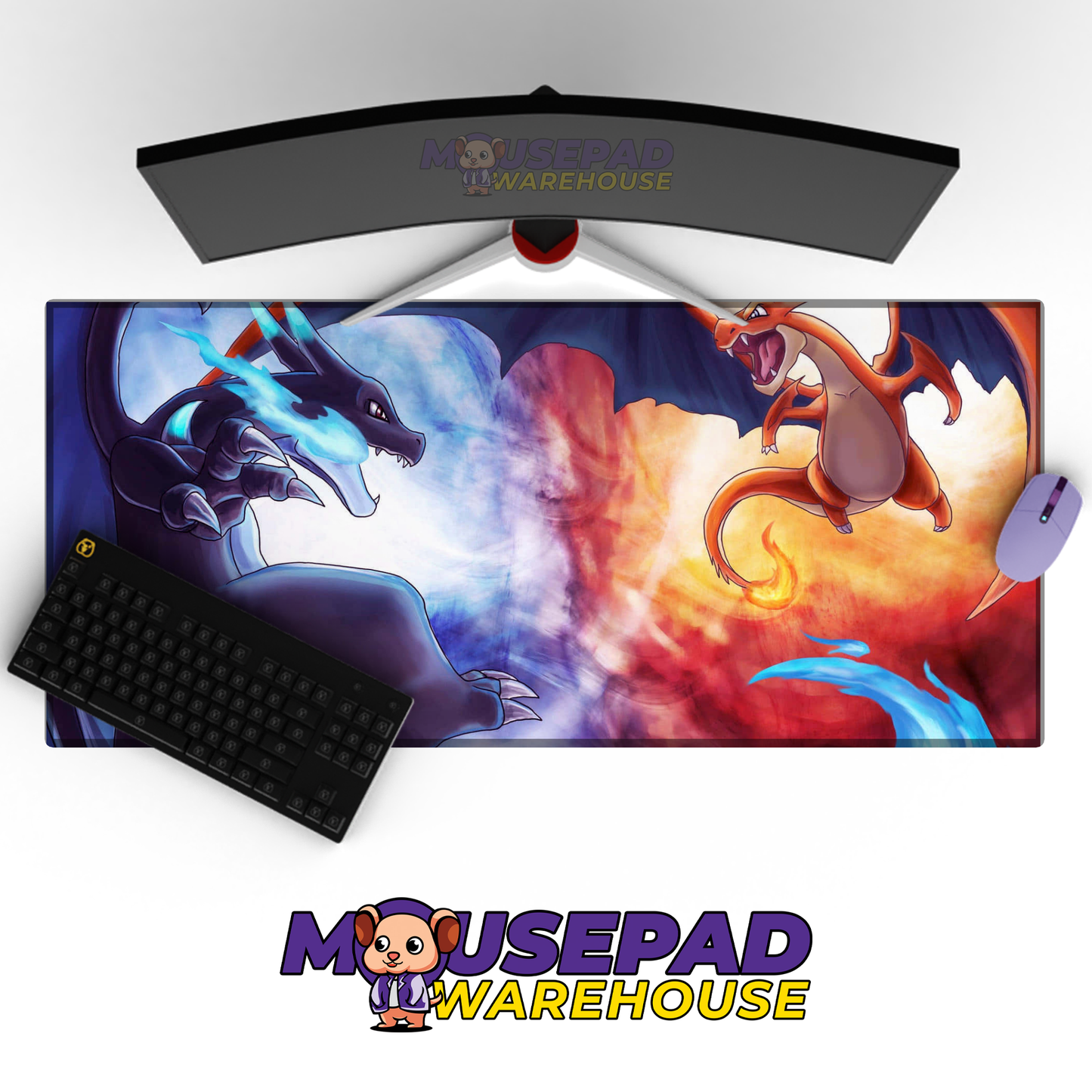 Fire Battle Mega Charizard X vs Mega Charizard Y Mockup