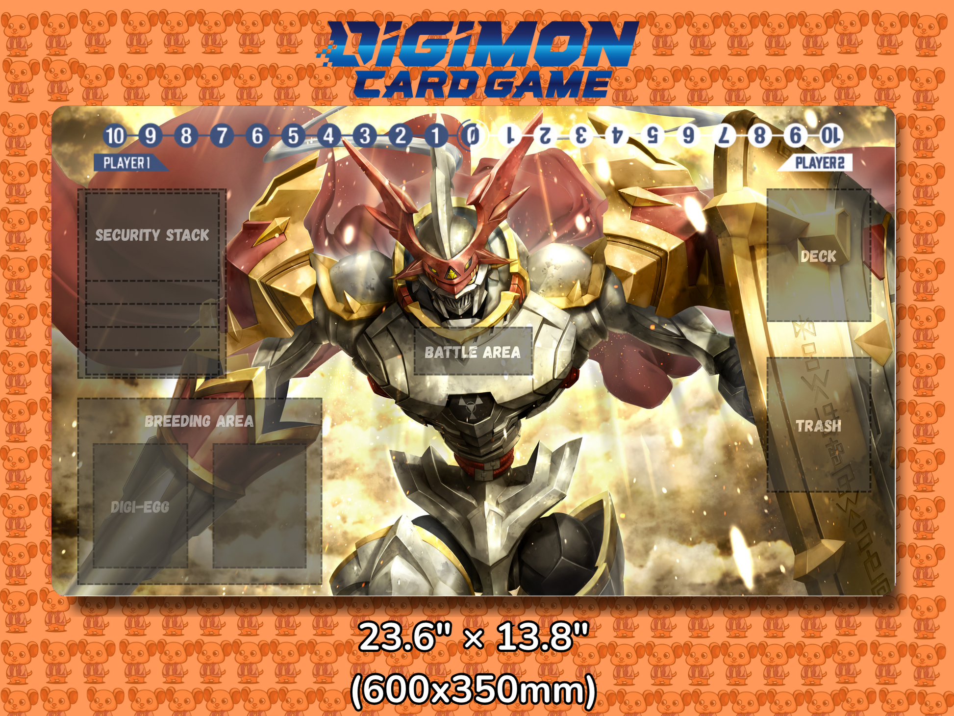 Gallantmon V2 Digimon Card Game Playmat Mockup