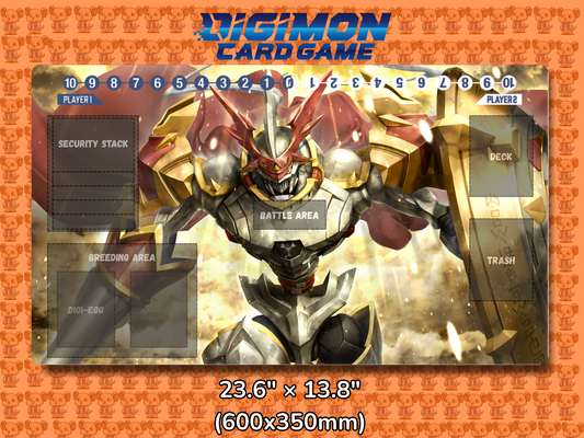 Gallantmon V2 Digimon Card Game Playmat Mockup