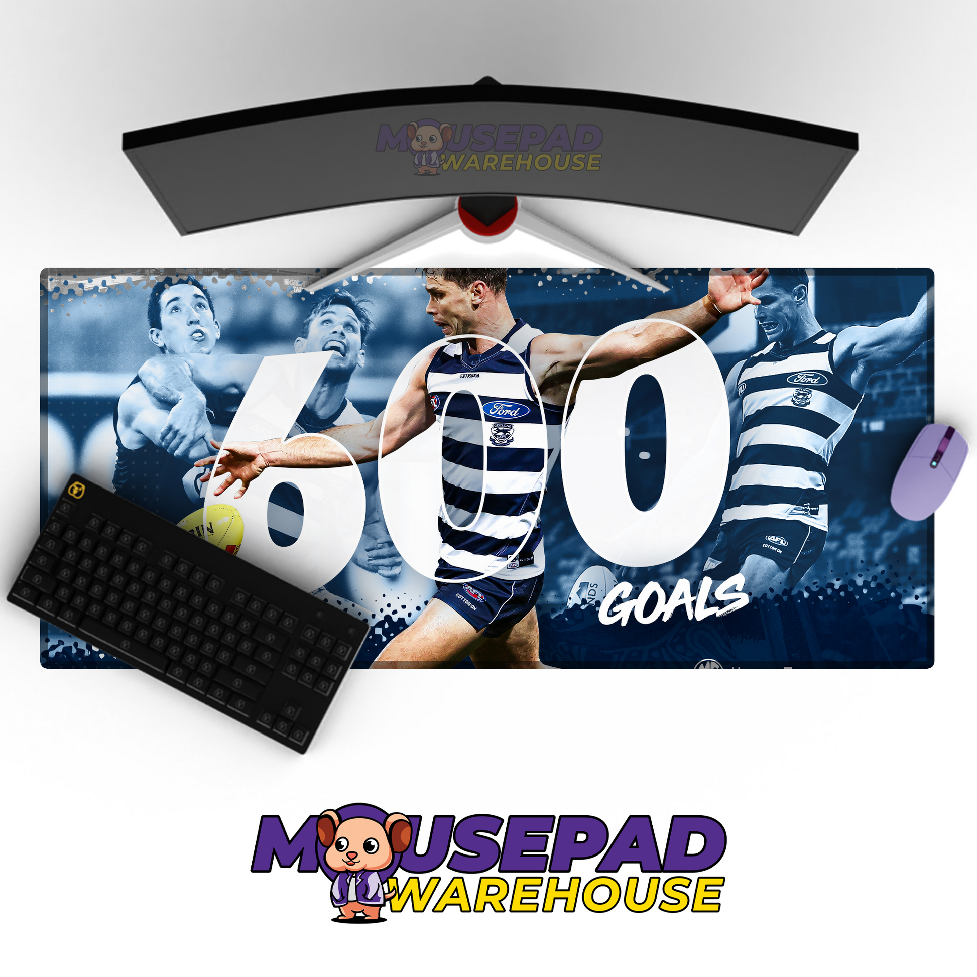 Geelong Cats V10 Mousepad Deskmat Mockup