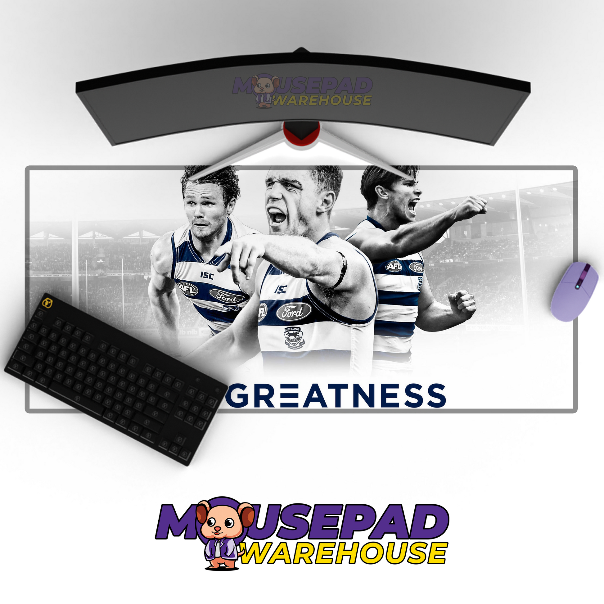 Geelong Cats V11 Mousepad Deskmat Mockup