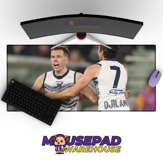 Geelong Cats V15 Mousepad Deskmat Mockup