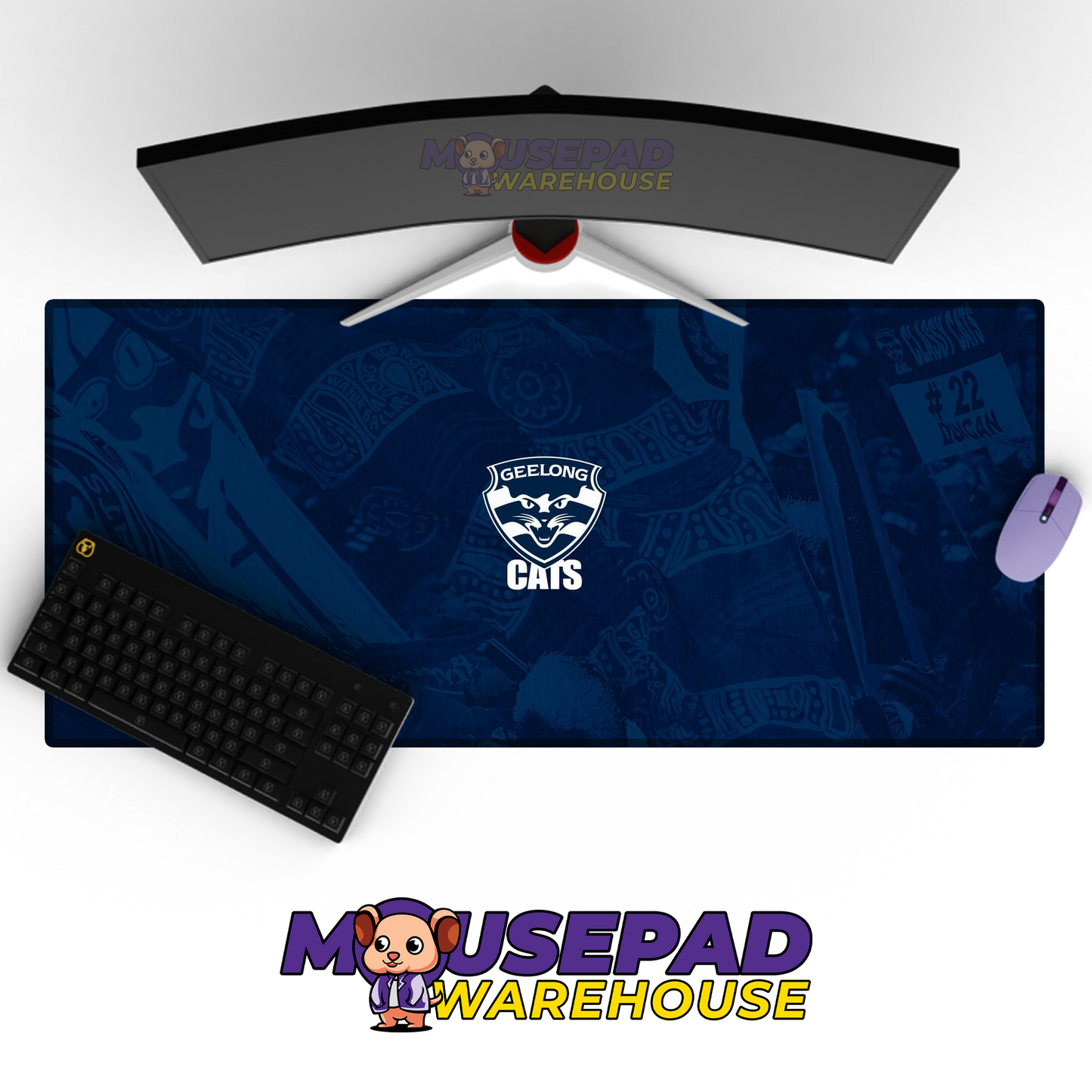 Geelong Cats V1 Mousepad Deskmat Mockup
