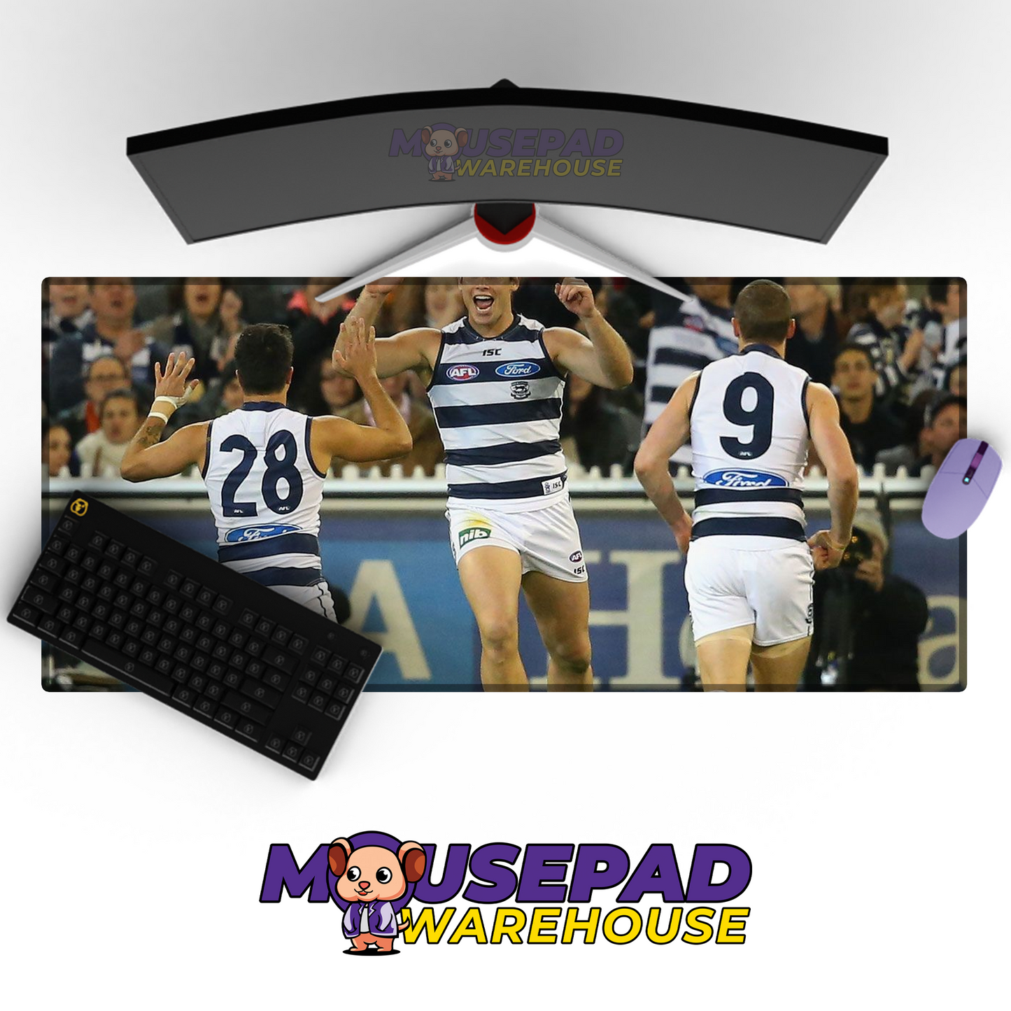 Geelong Cats V3 Mousepad Deskmat Mockup