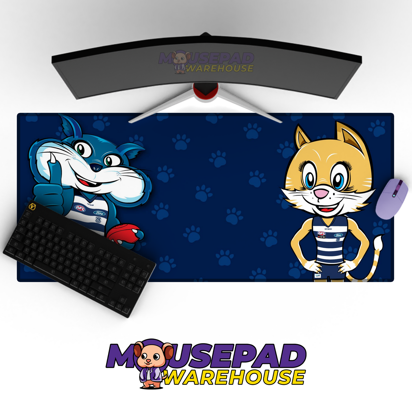 Geelong Cats V7 Mousepad Deskmat Mockup