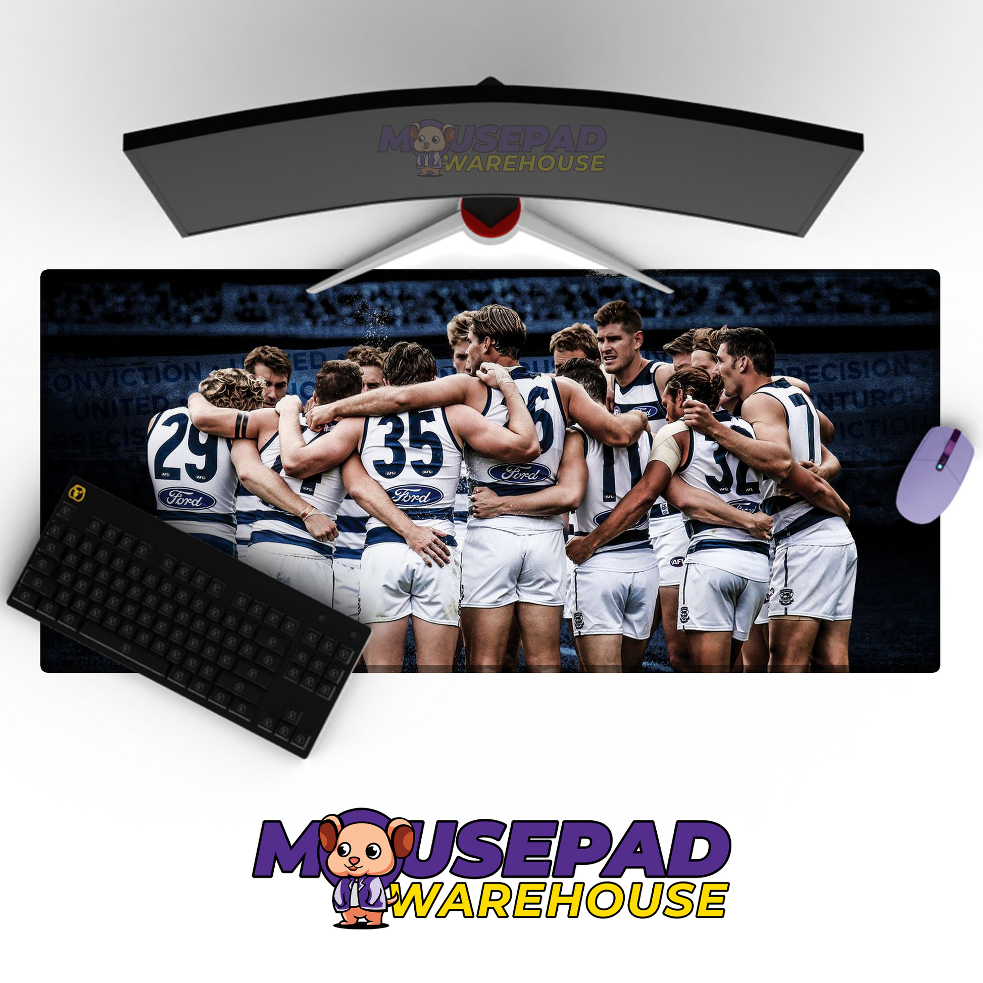 Geelong Cats V8 Mousepad Deskmat Mockup
