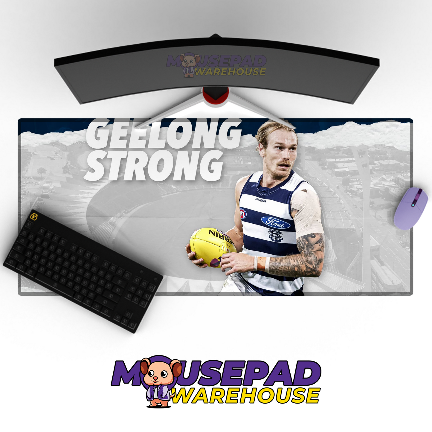 Geelong Cats V9 Mousepad Deskmat Mockup