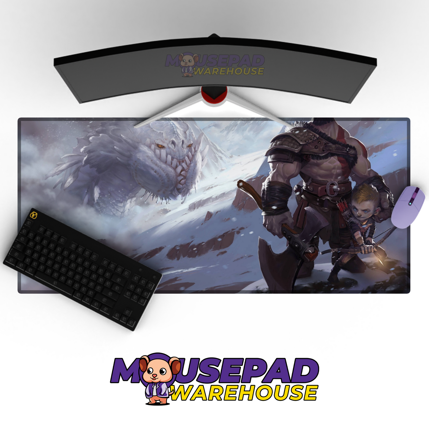 God of War Ragnarok V10 Mousepad Mockup