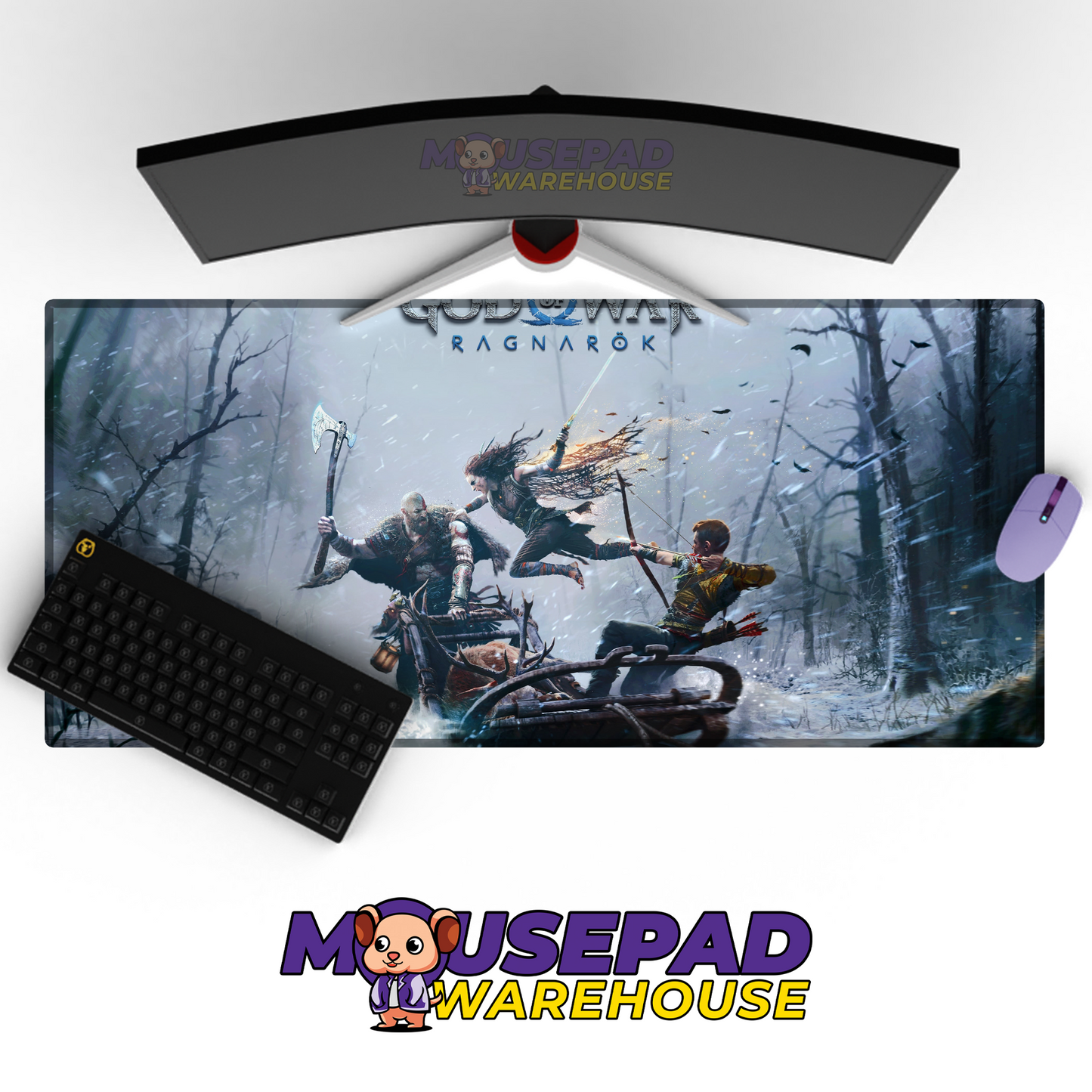 God of War Ragnarok V12 Mousepad Mockup