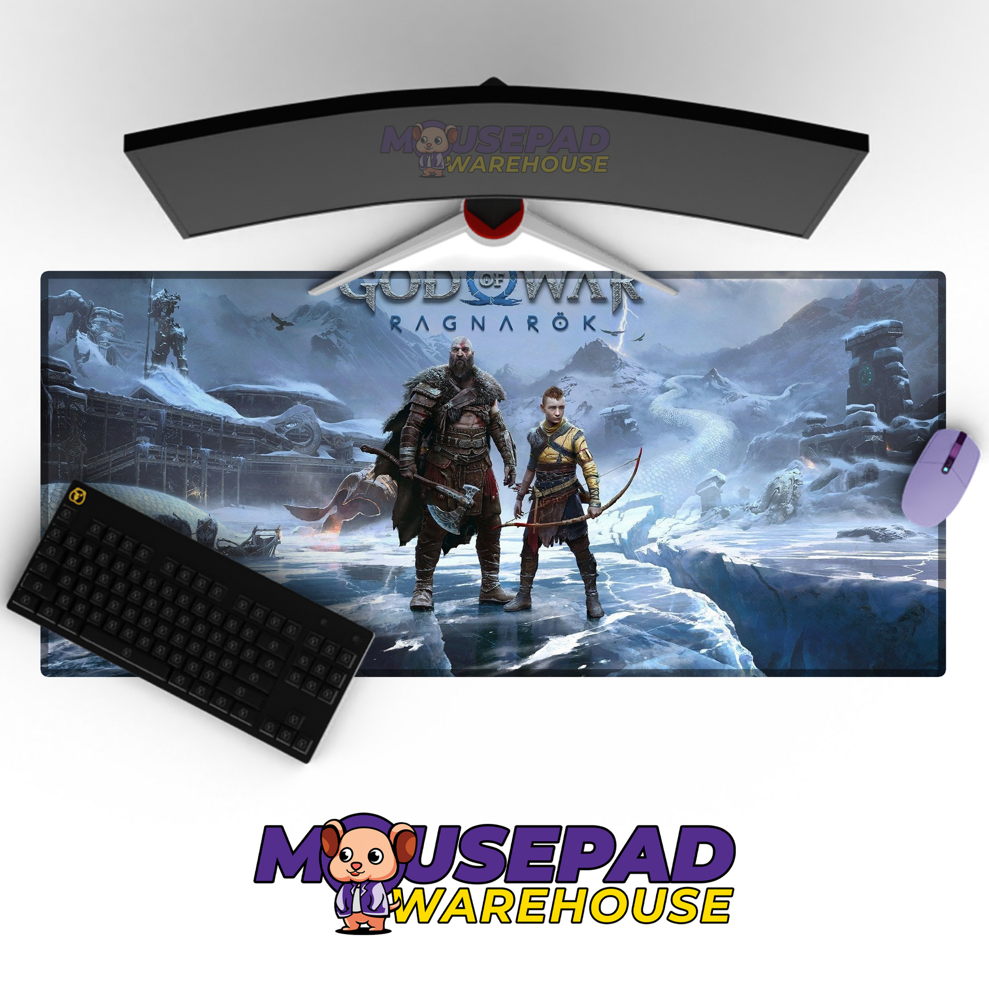 God of War Ragnarok V15 Mousepad Mockup
