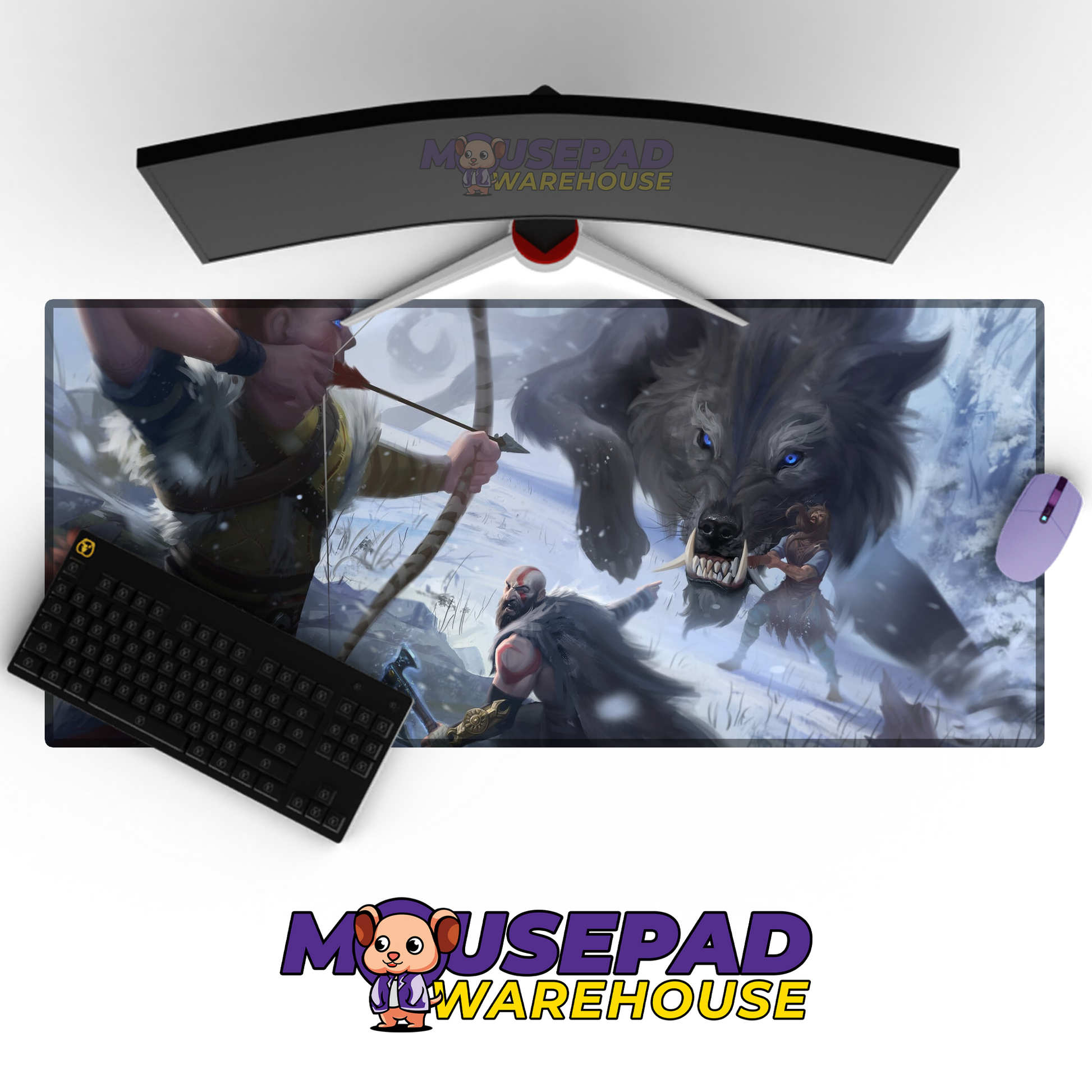 God of War Ragnarok V18 Mousepad Mockup