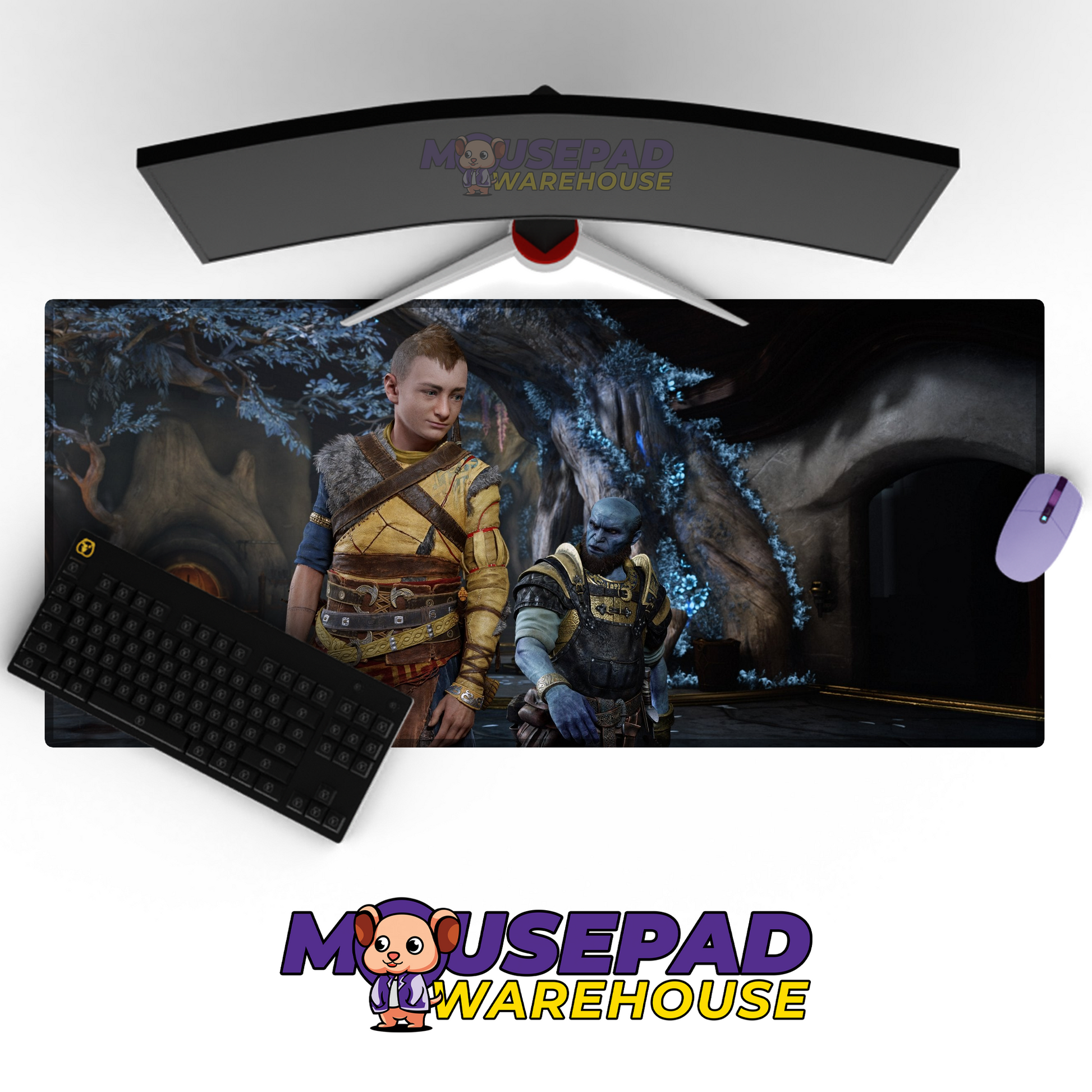 God of War Ragnarok V6 Mousepad Mockup