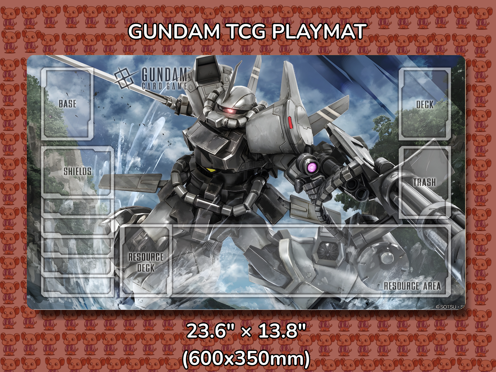 Gouf Flight Type Gundam TCG Playmat Mockup