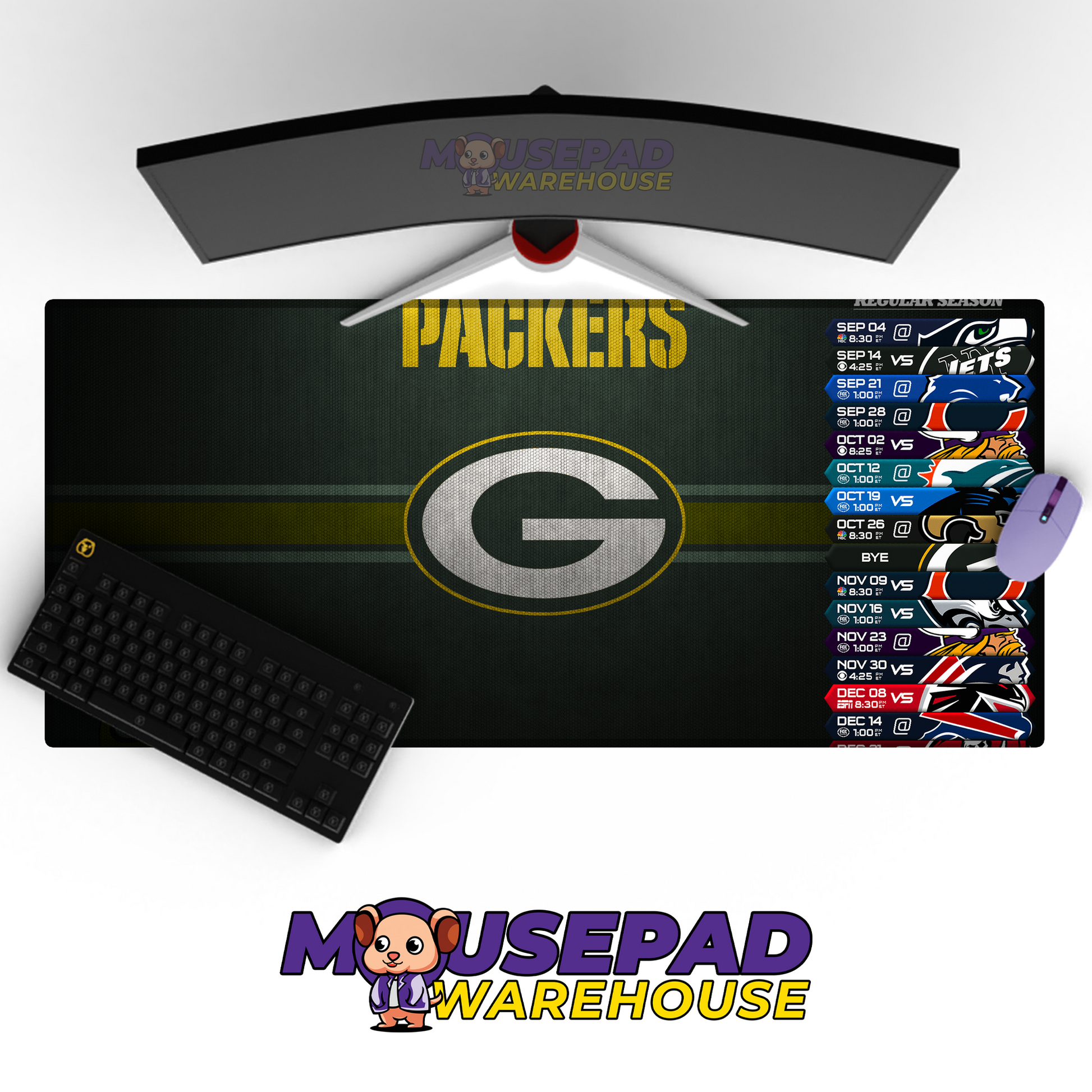 Green Bay Packers V13 Mousepad Deskmat Mockup