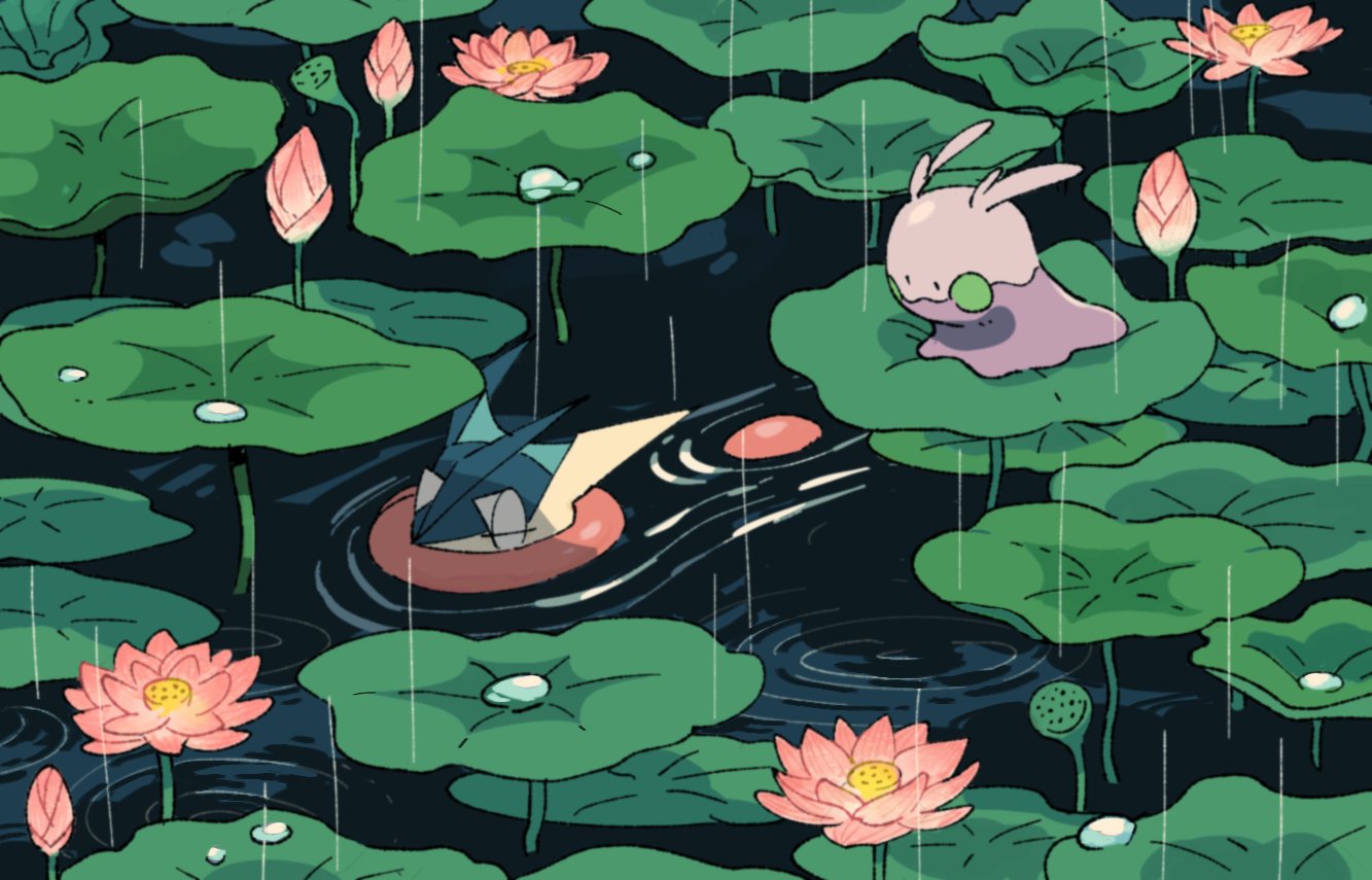 Greninja Goomy Water Lilly
