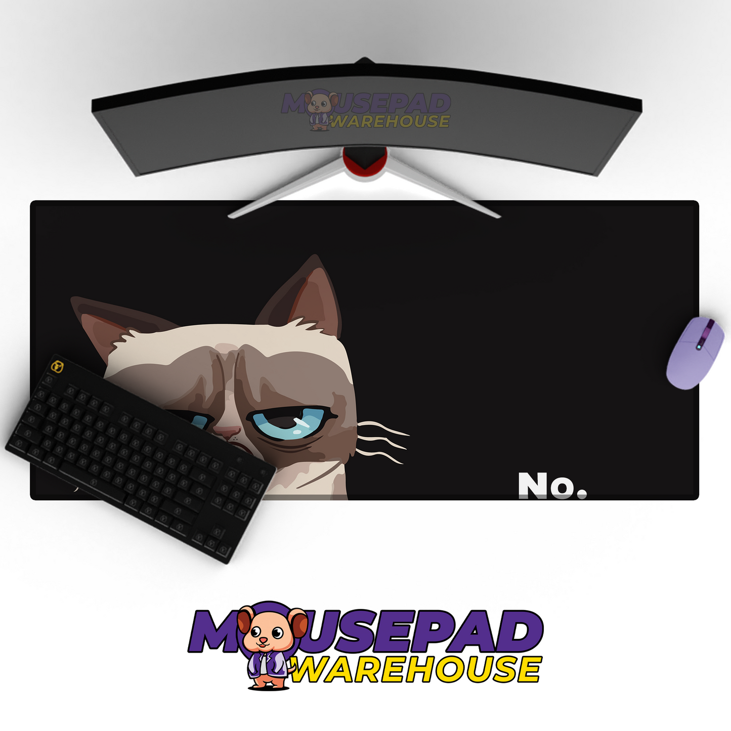Grumpy Cat Meme Mousepad Desk mat Mockup