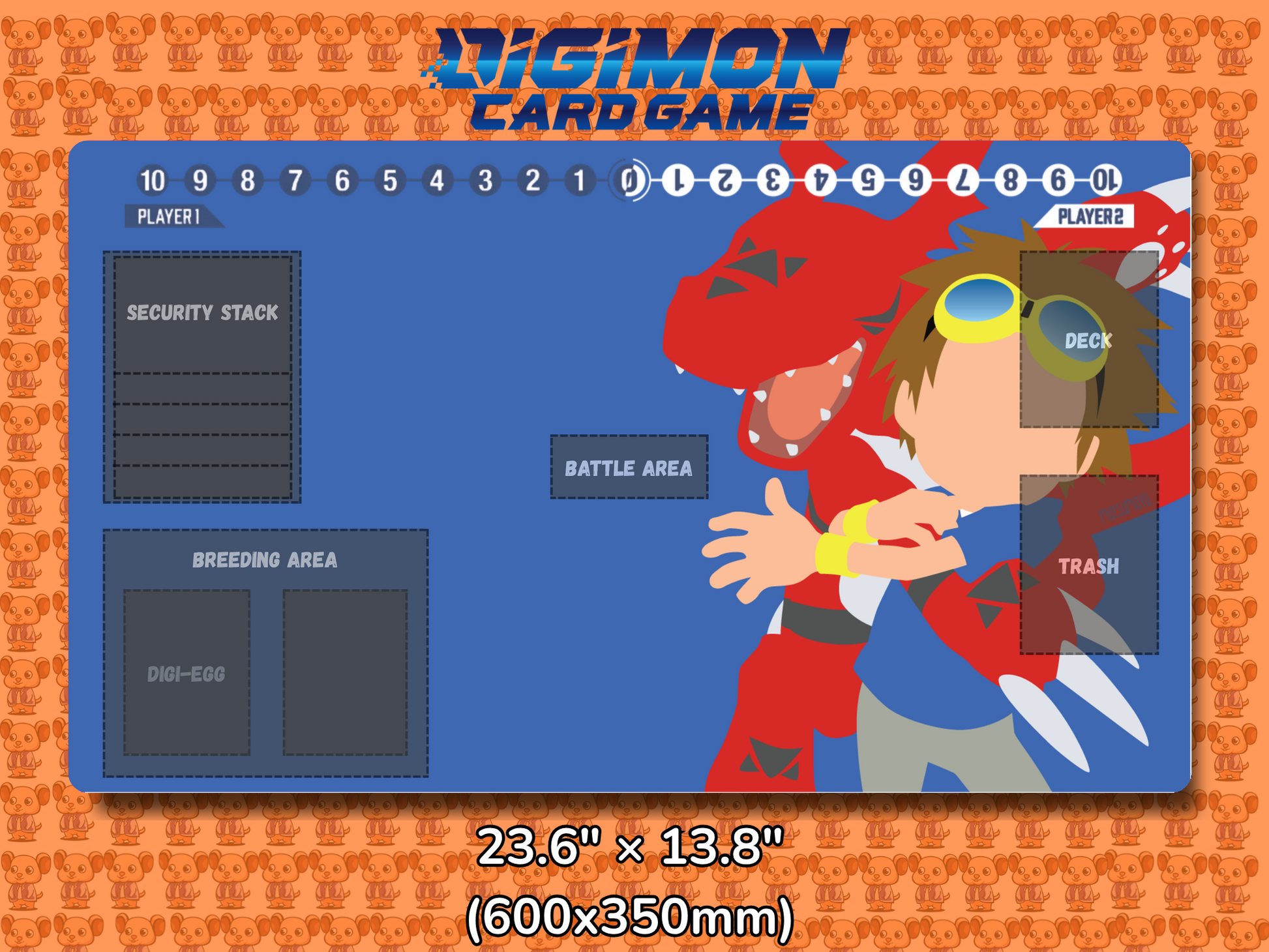 Guilmon Simple Digimon Card Game Playmat Mockup